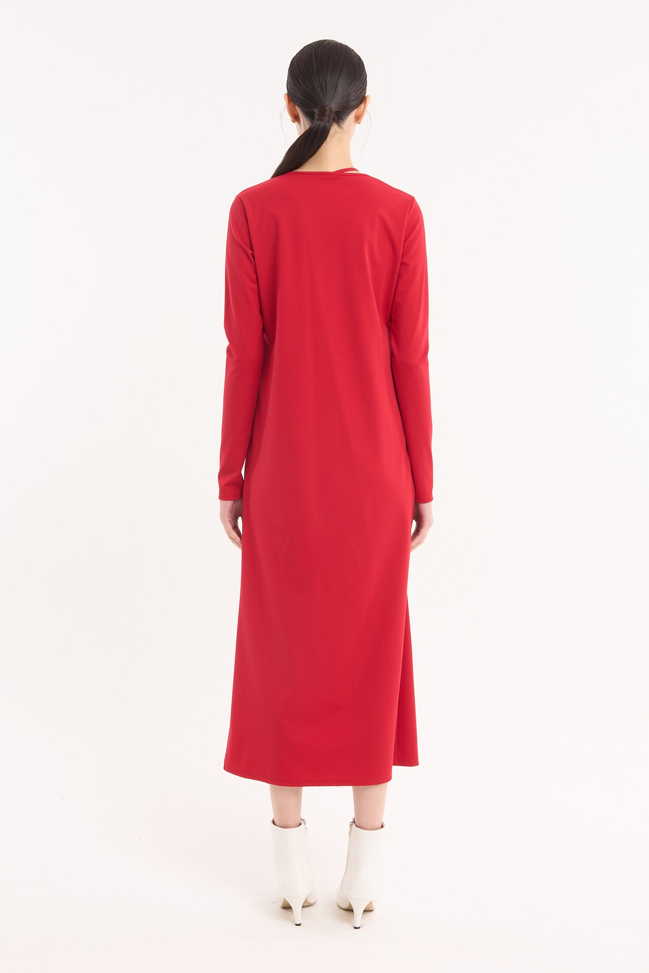 Twist jersey dress (Red)