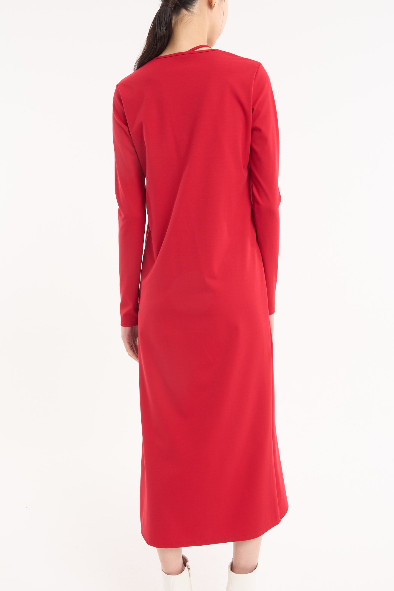 Twist jersey dress (Red)
