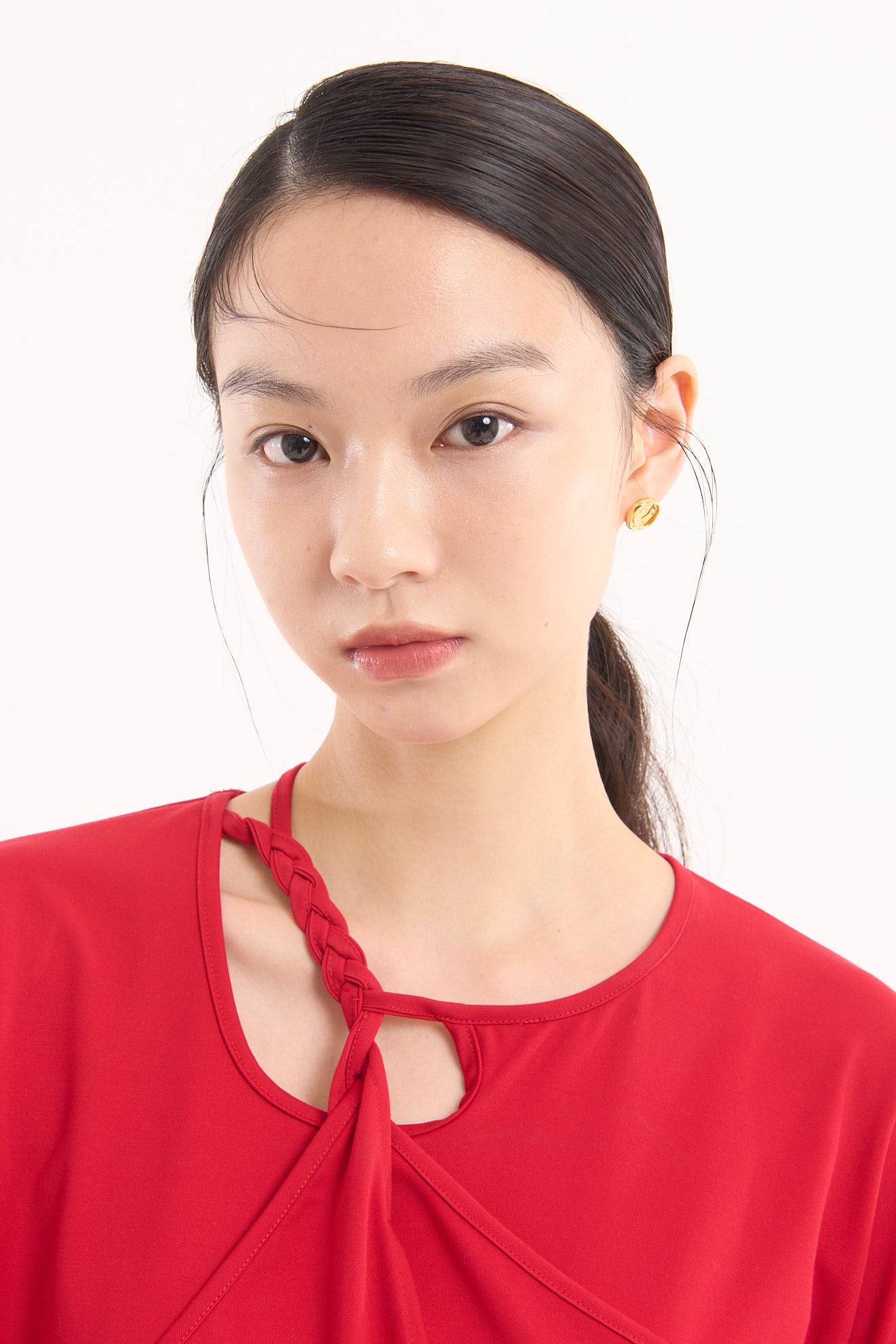 Twist jersey dress (Red)