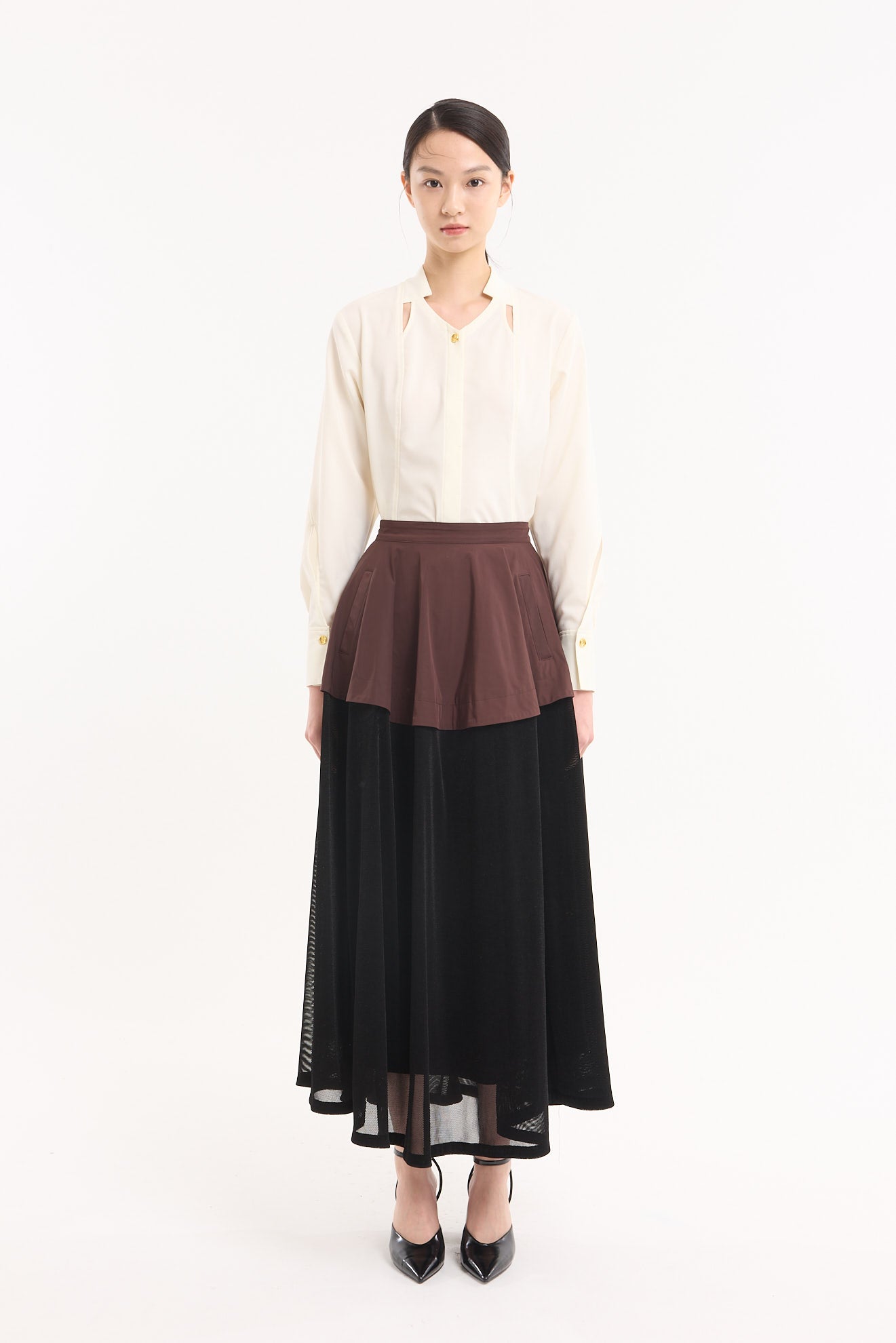 Cross cut shirt (Ivory)