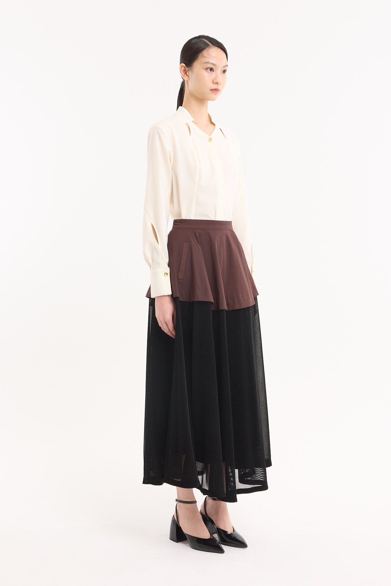 Cross cut shirt (Ivory)