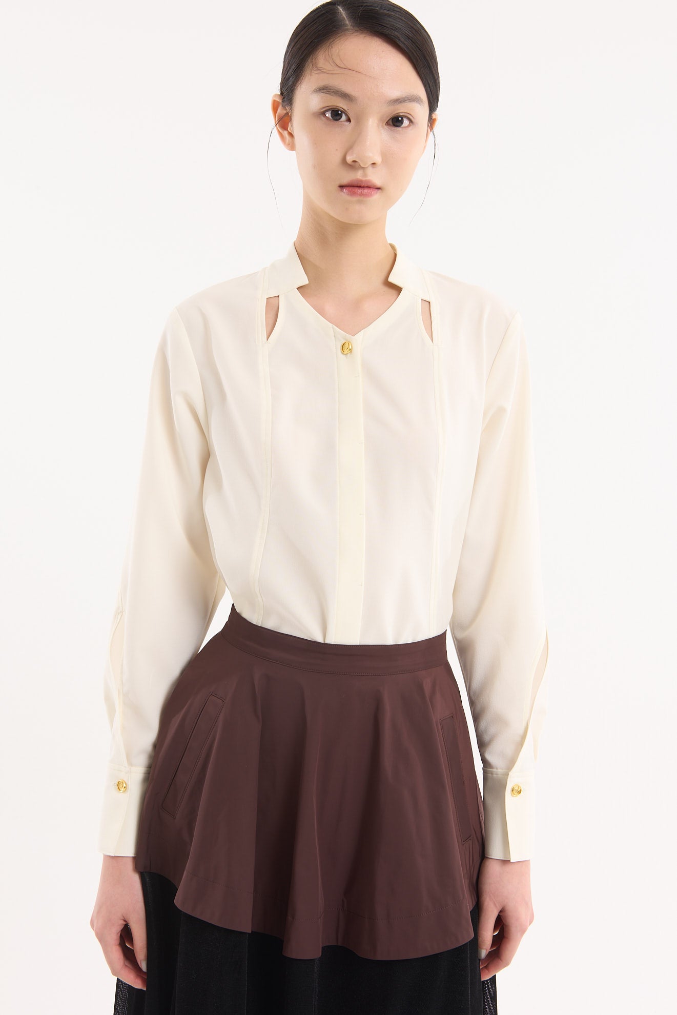 Cross cut shirt (Ivory)