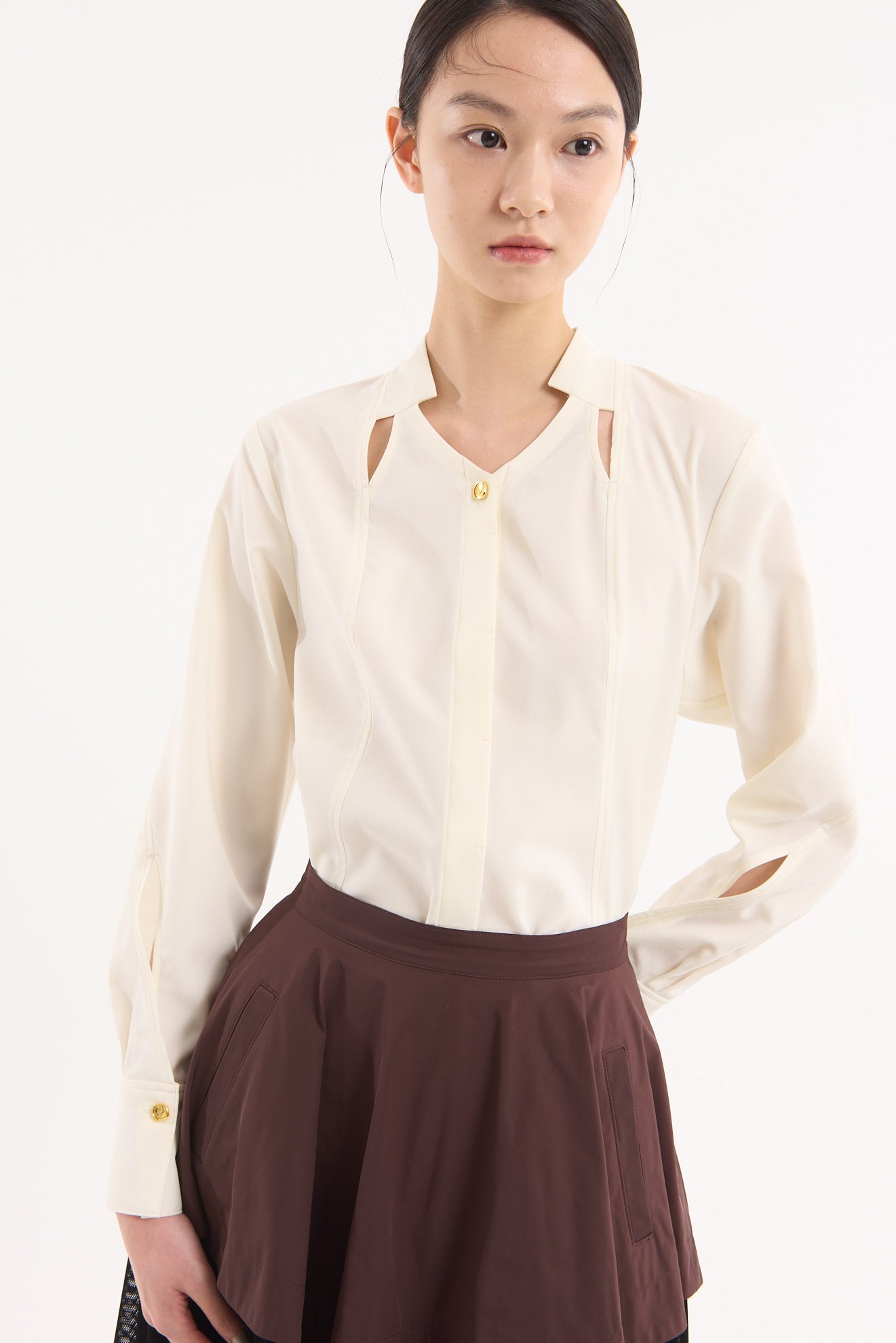 Cross cut shirt (Ivory)
