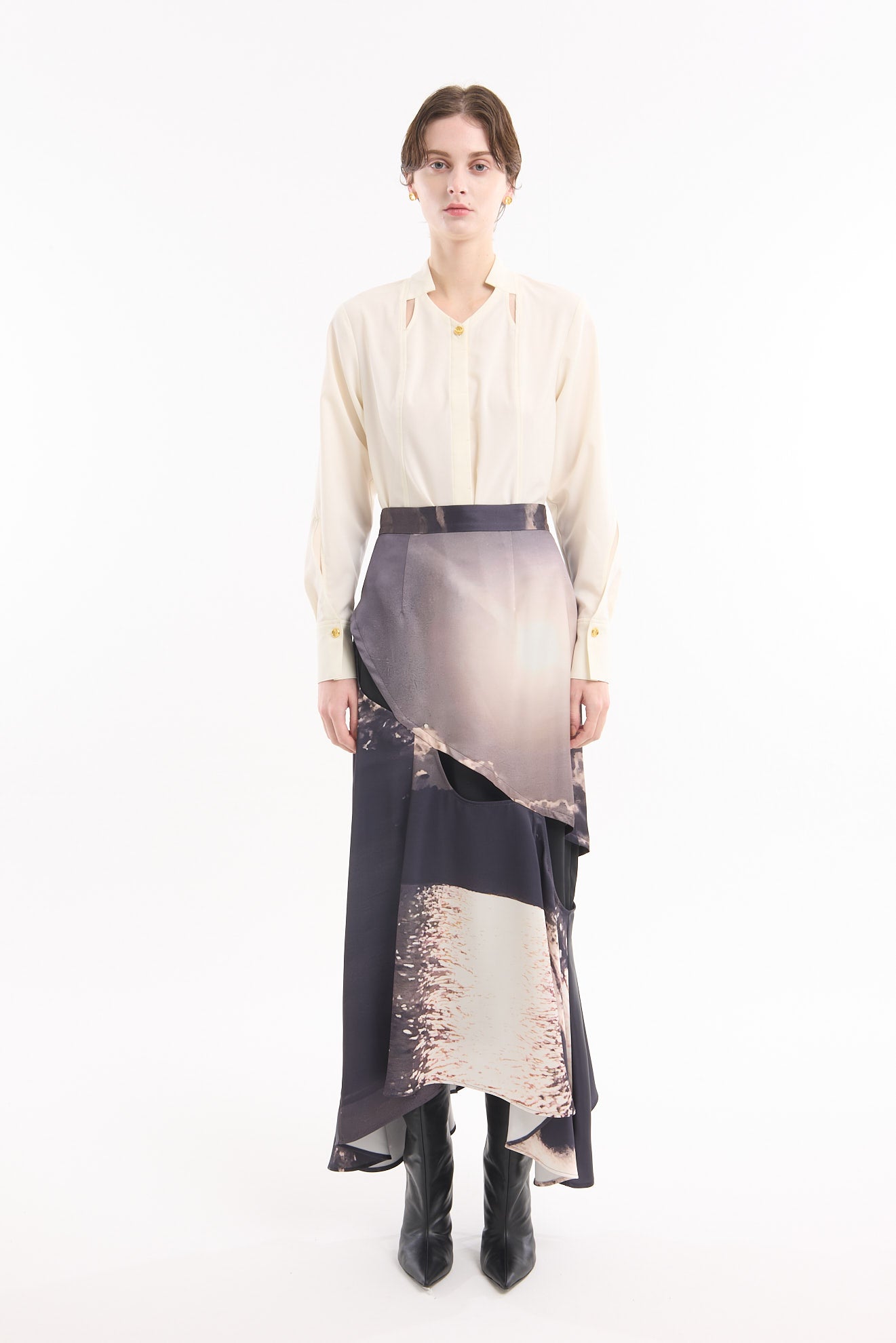 Cross cut shirt (Ivory)