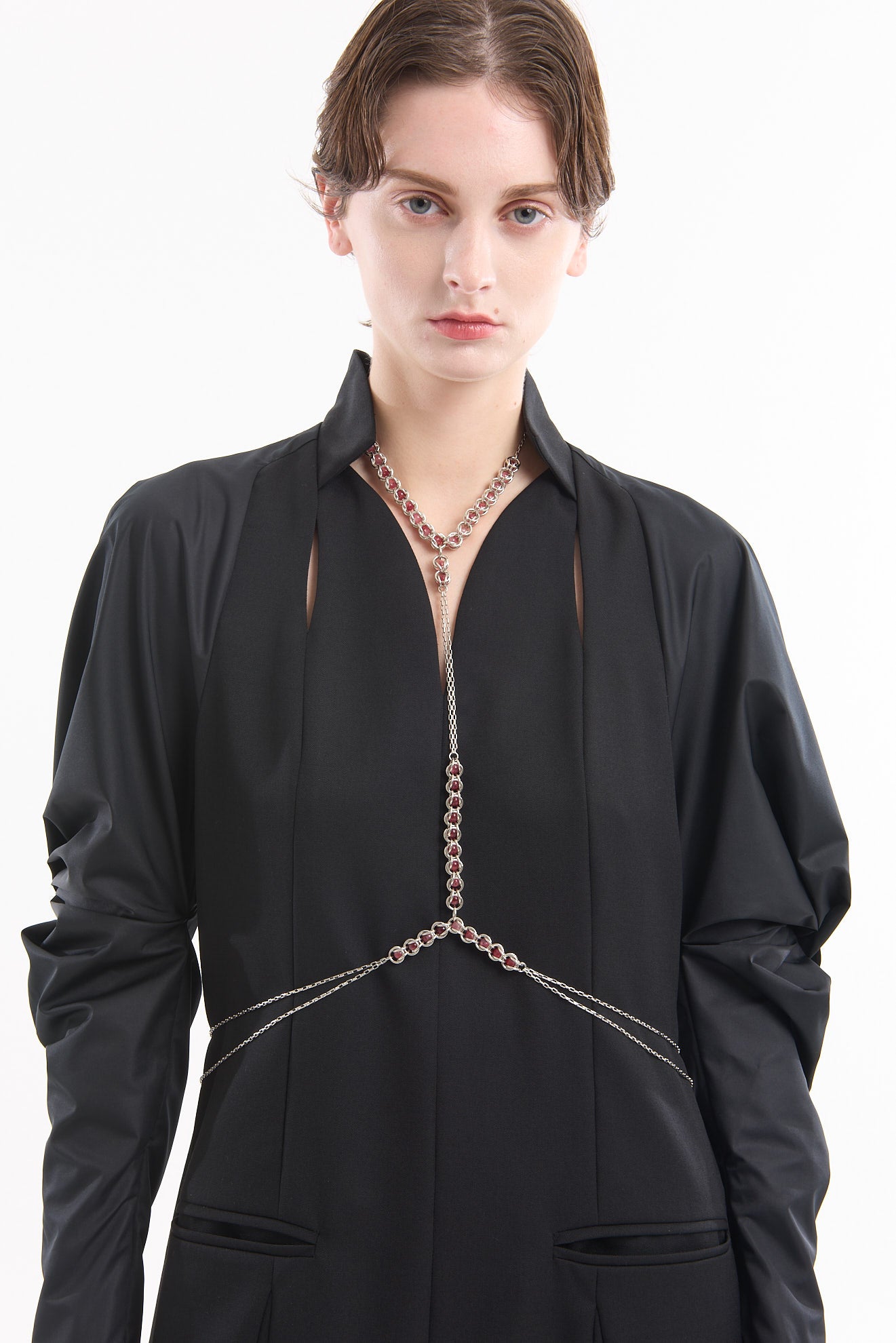 Twist sleeve mini dress (Black)