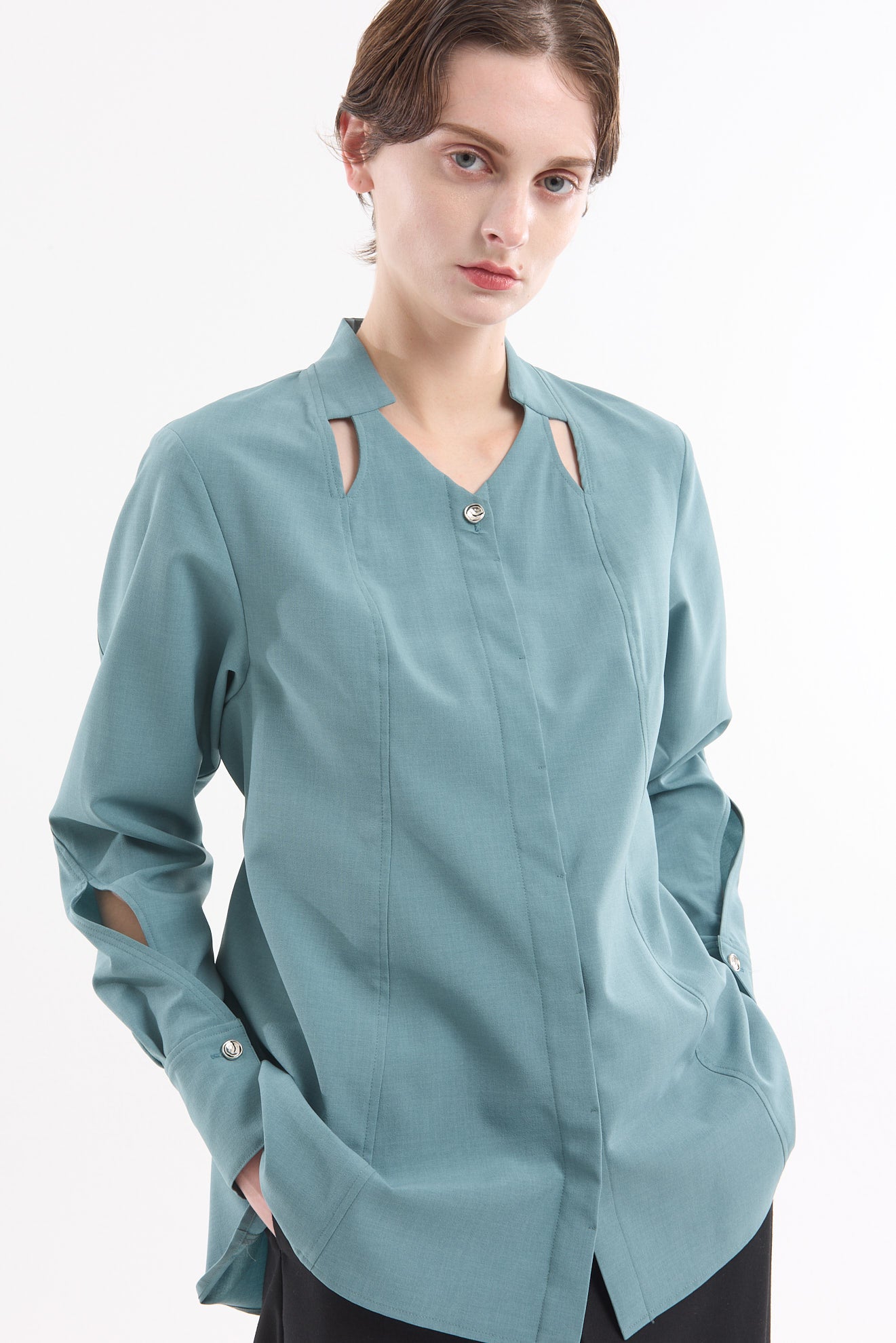 Cross cut shirt (Green)