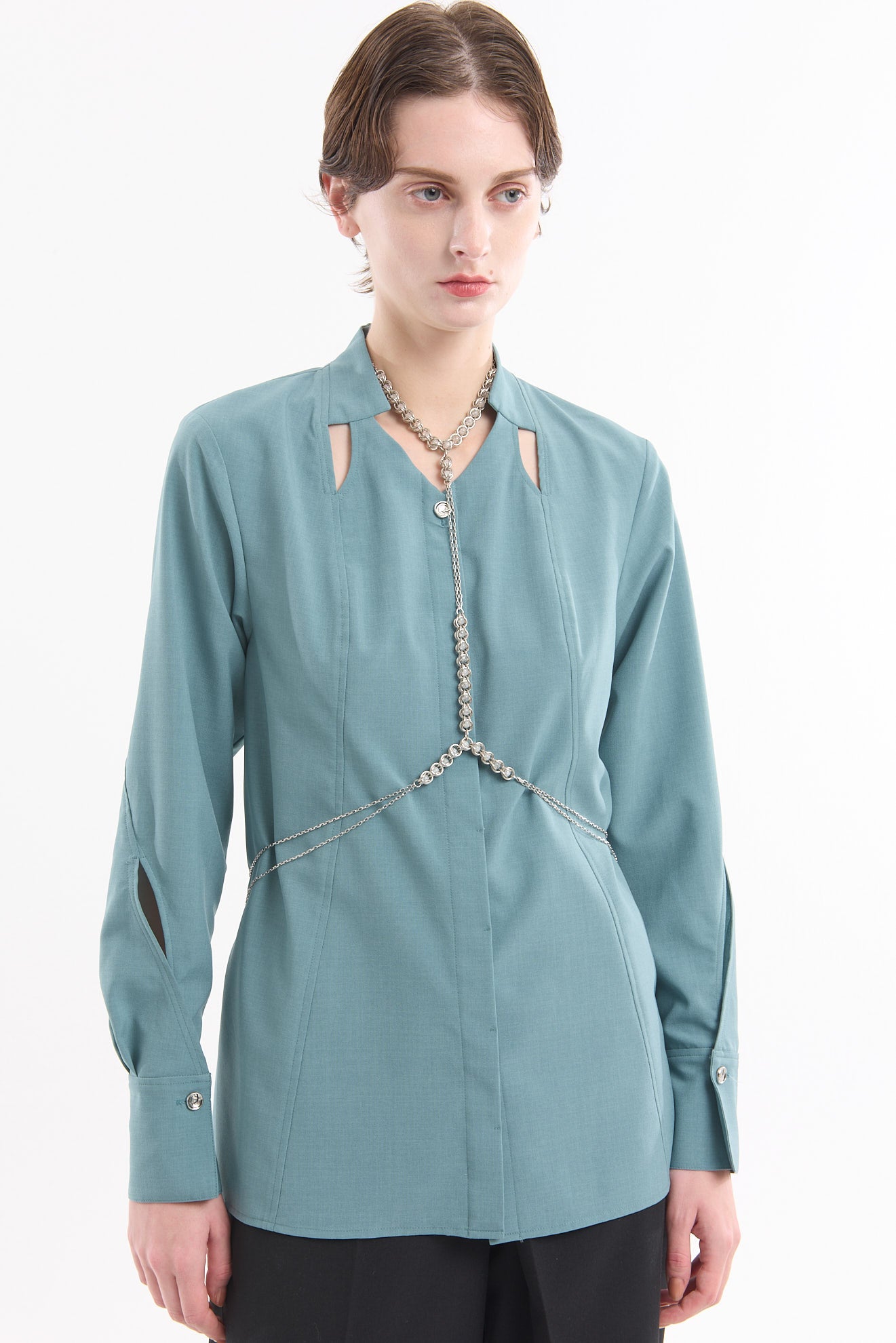 Cross cut shirt (Green)