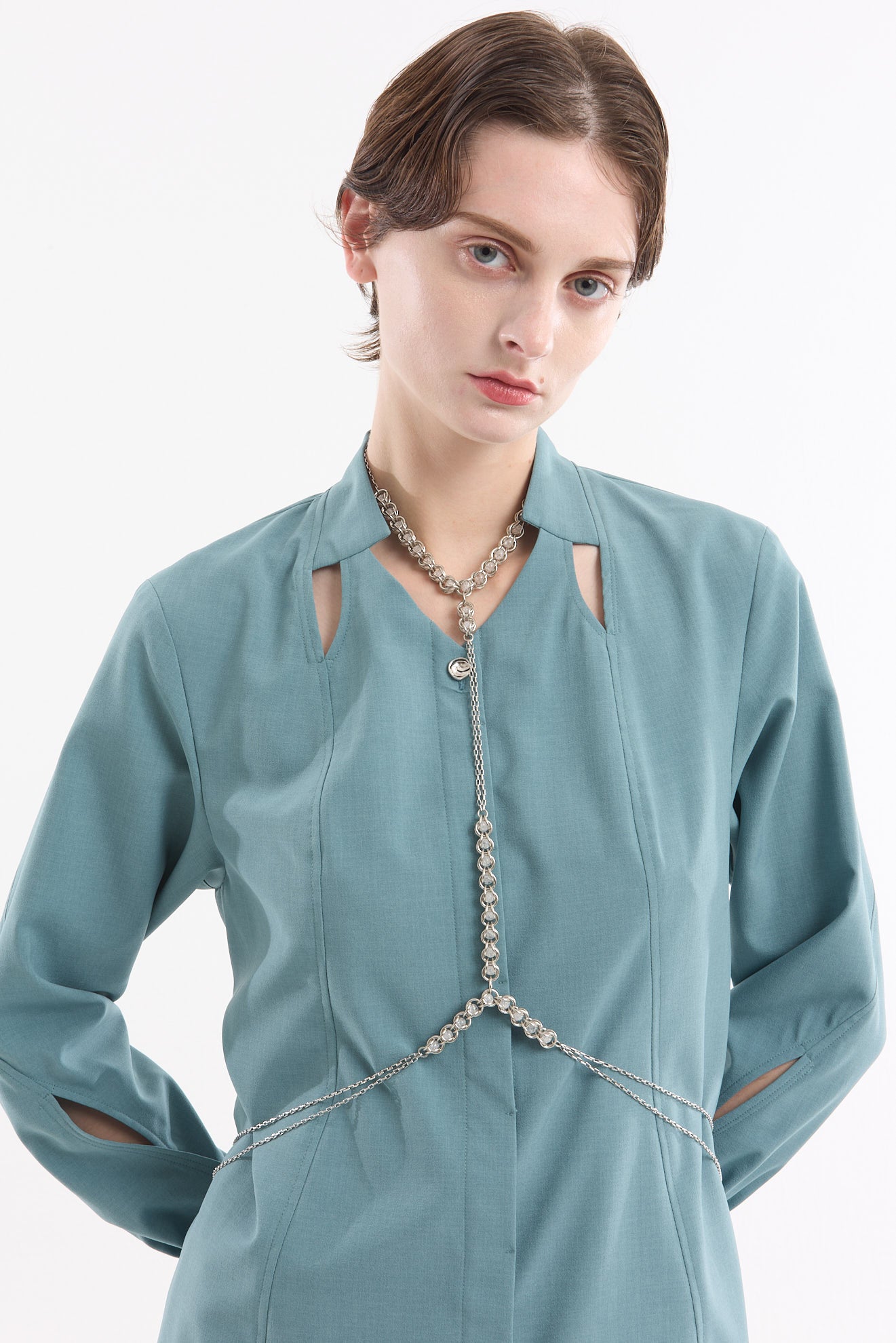 Cross cut shirt (Green)