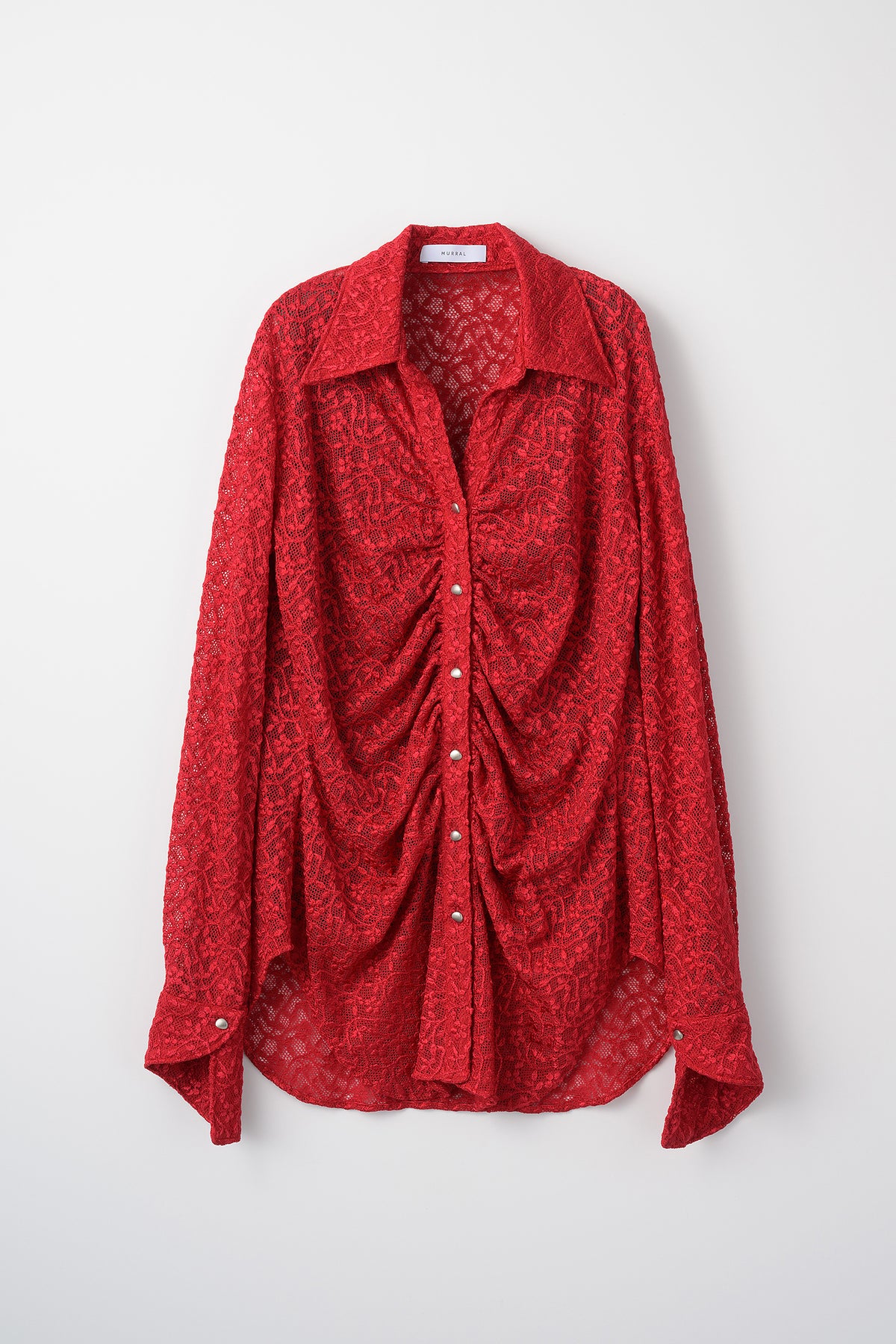 Stretch lace shirt (Red)