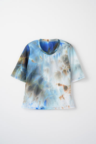 "Wake" sheer top (Blue)