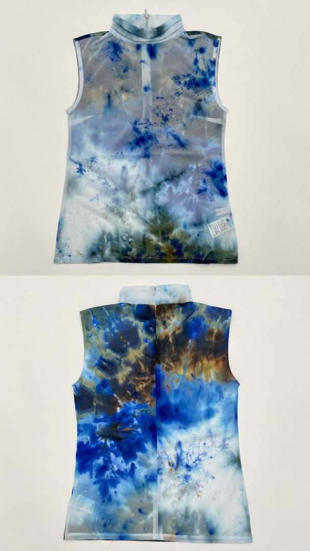 "Wake" sheer sleeveless top (Blue)