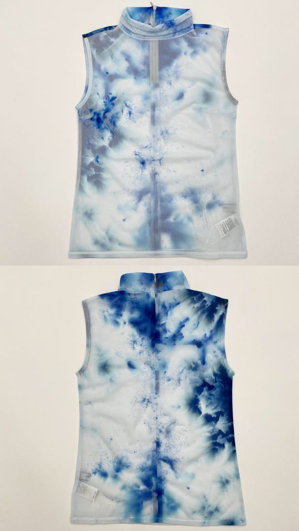 "Wake" sheer sleeveless top (Blue)