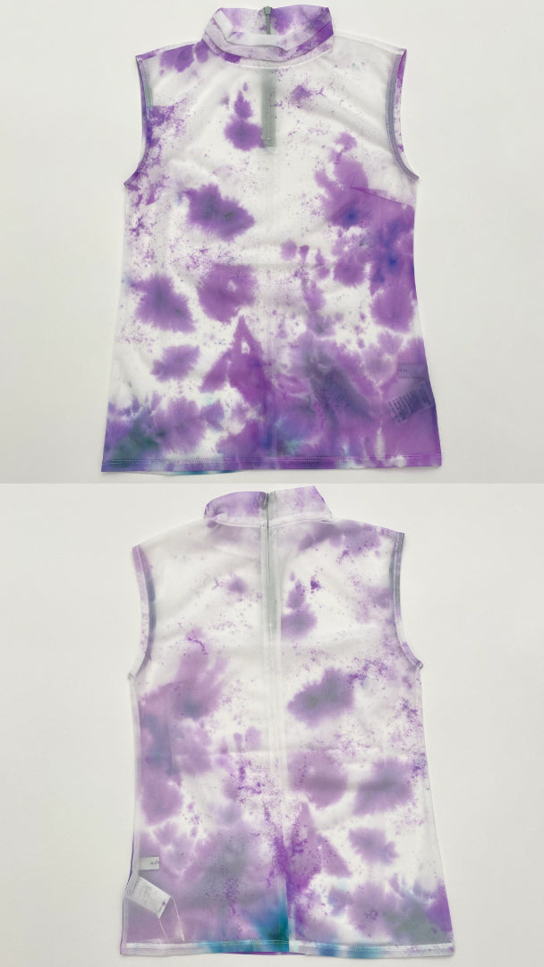 "Wake" sheer sleeveless top (Purple)