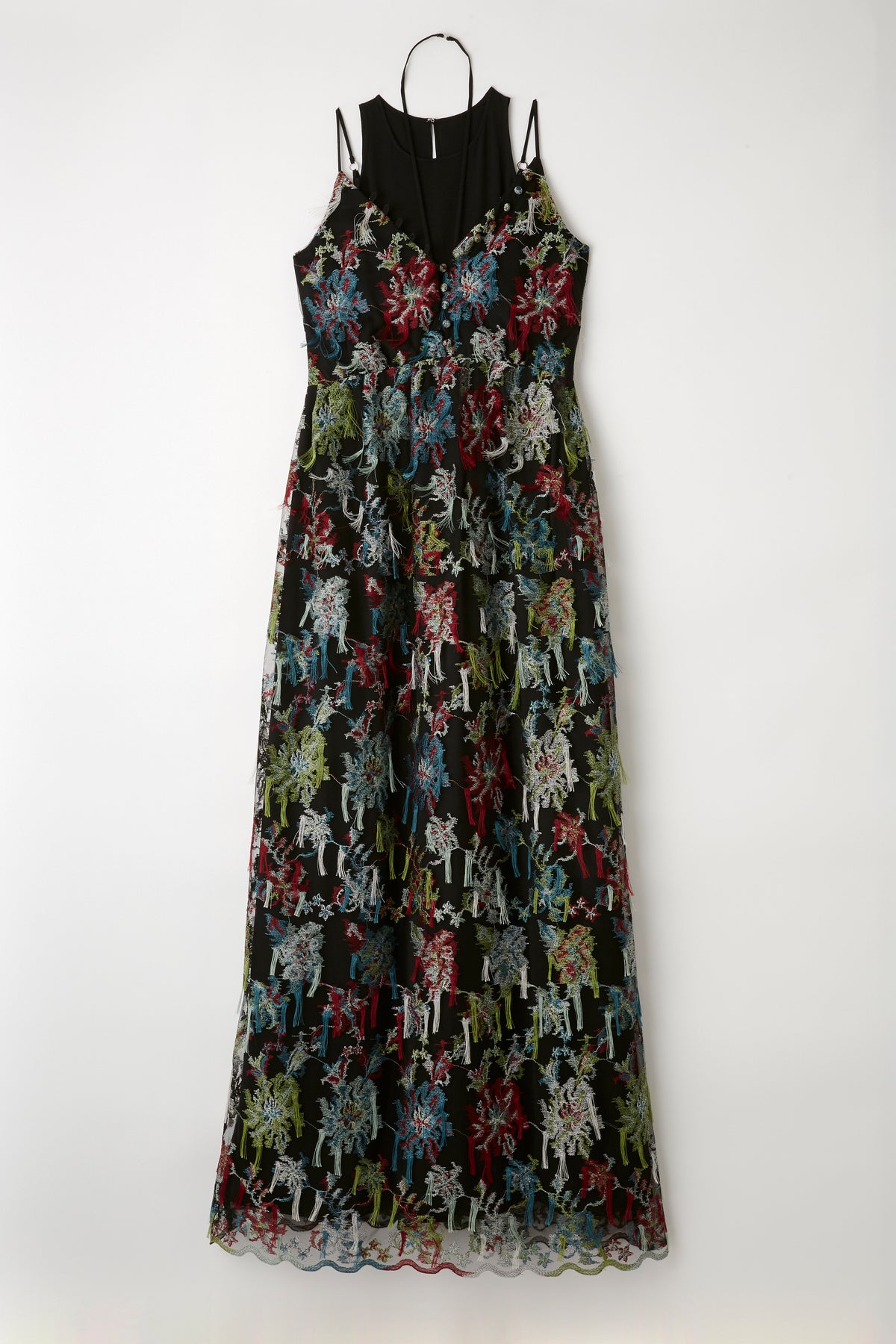 Floating flower lace dress (Black)