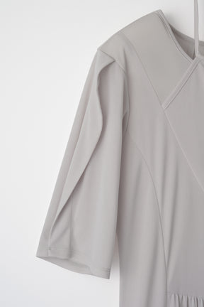 Leaf vein jersey dress (Gray)