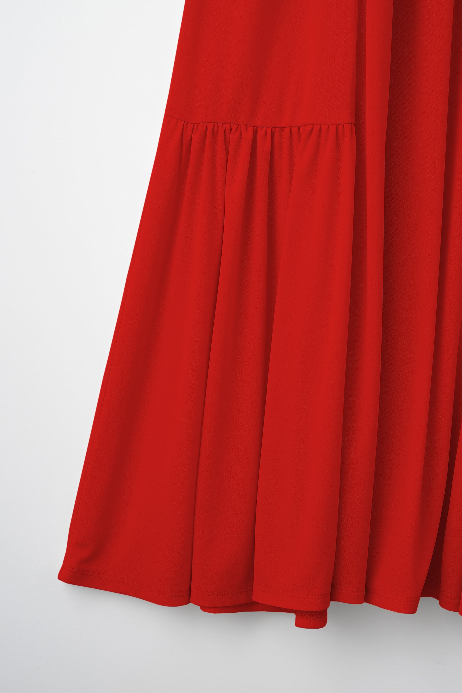 Leaf vein jersey dress (Red)