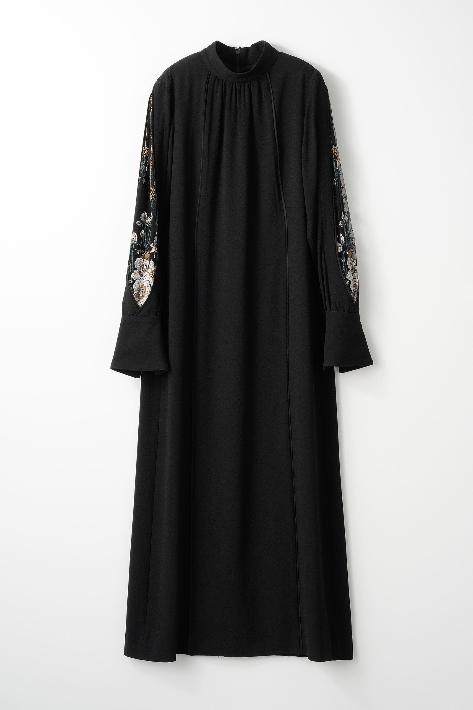 Petal sleeve lace dress (Black)