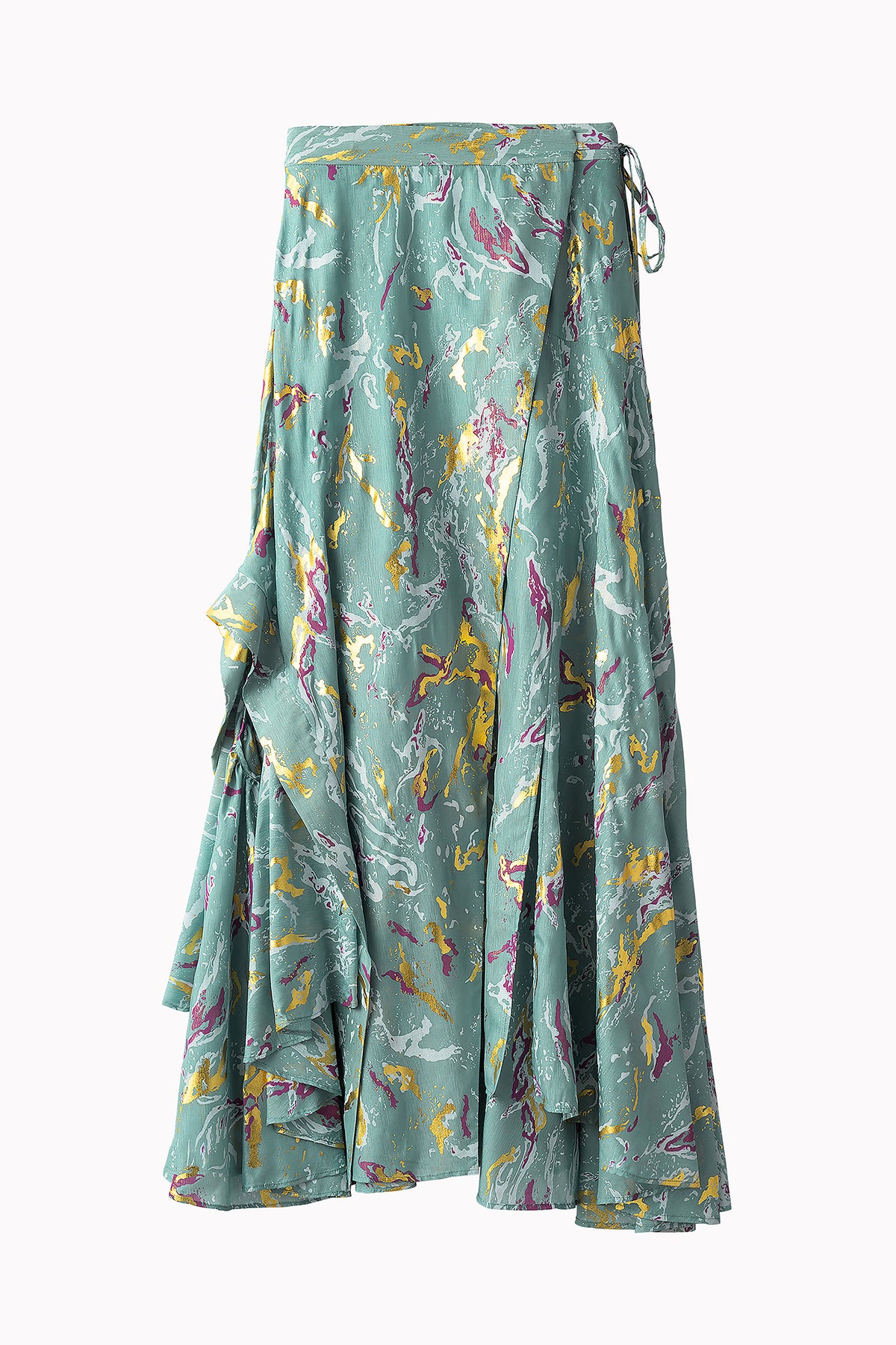 Flower vein foil skirt (Green)