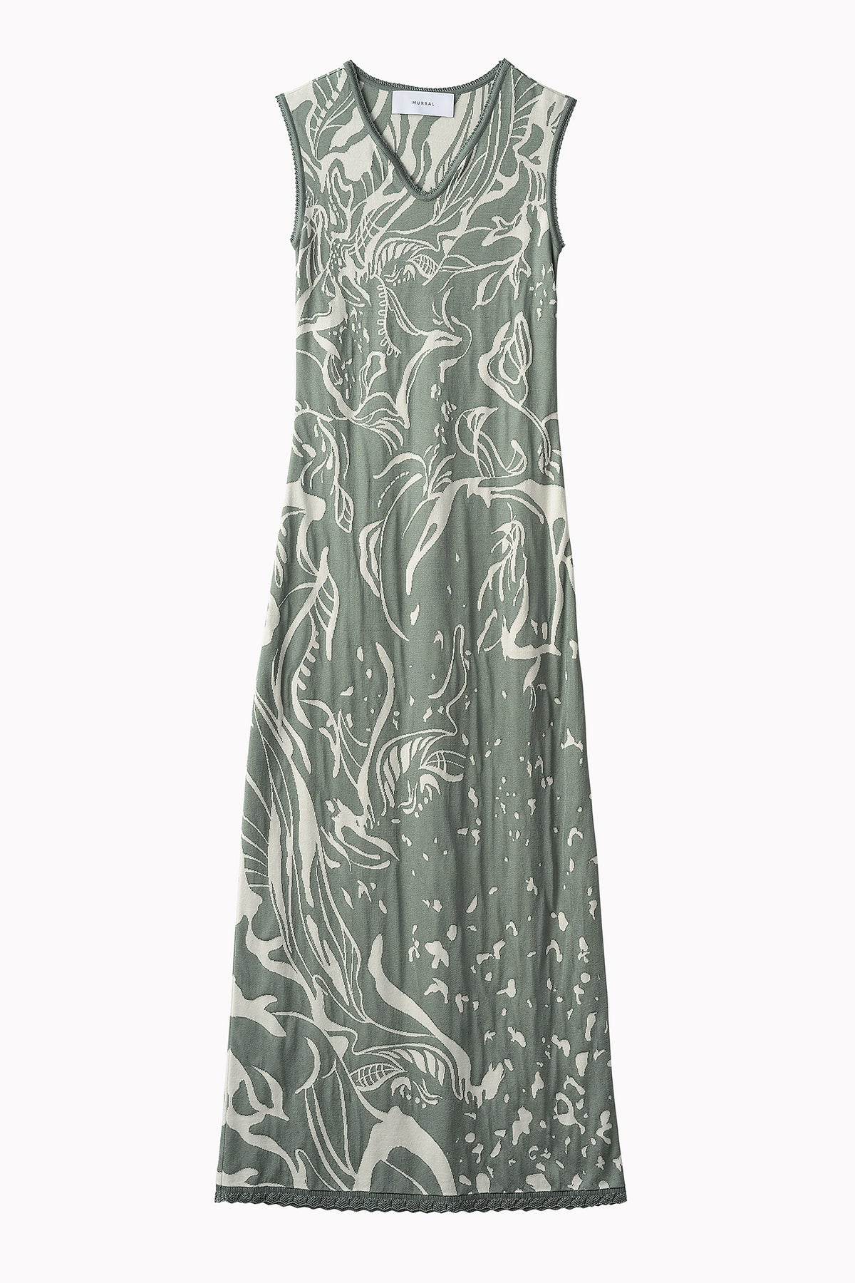 Flower vein knit dress (Green)