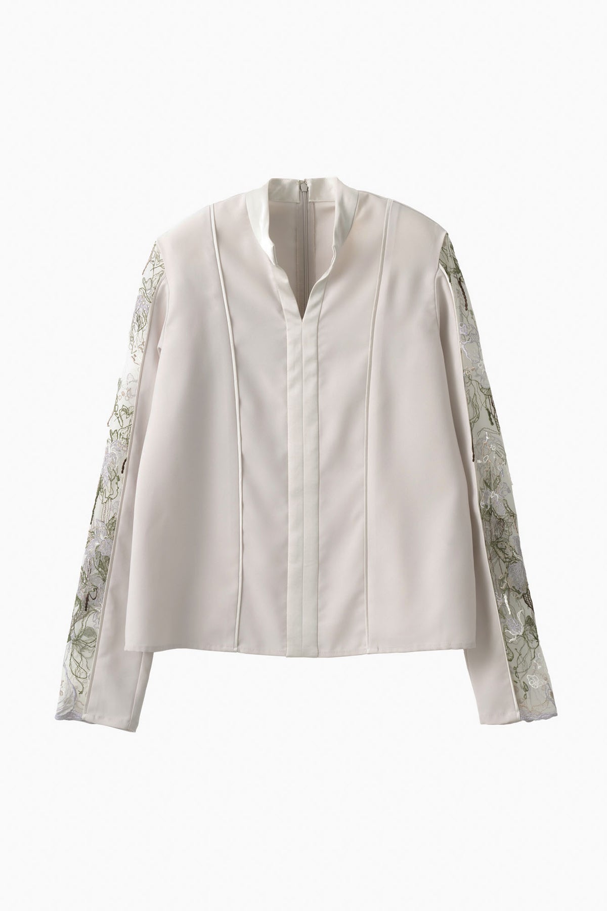 Tears flower lace tops (Light gray)