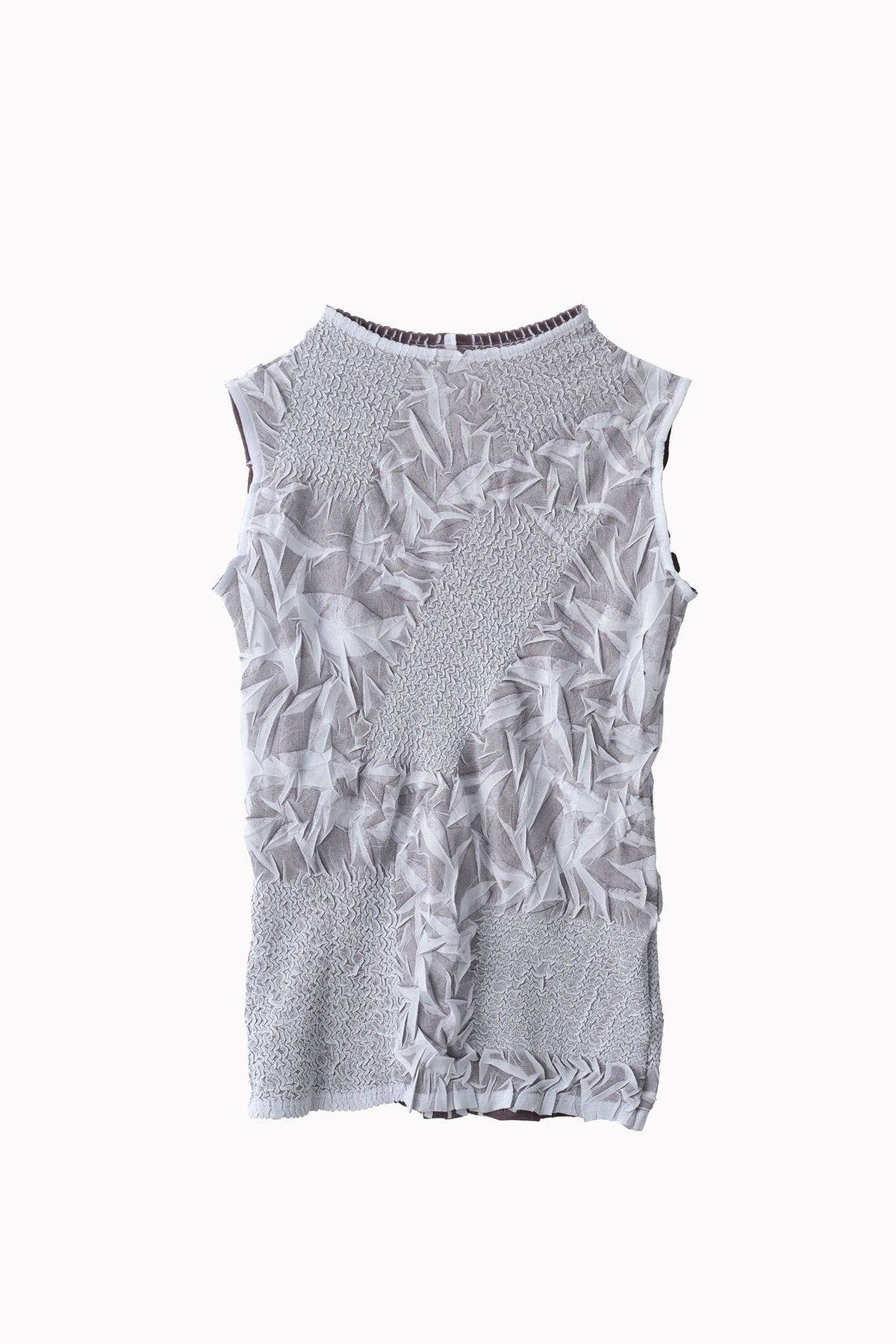 Crumpled sleeveless tops (Gray)