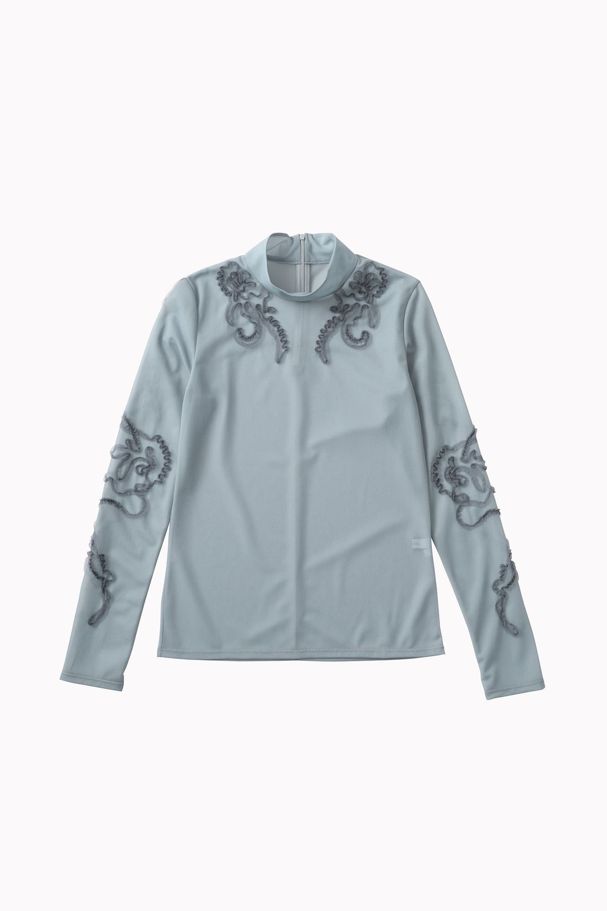 Moon road embroidered sheer top (Blue)