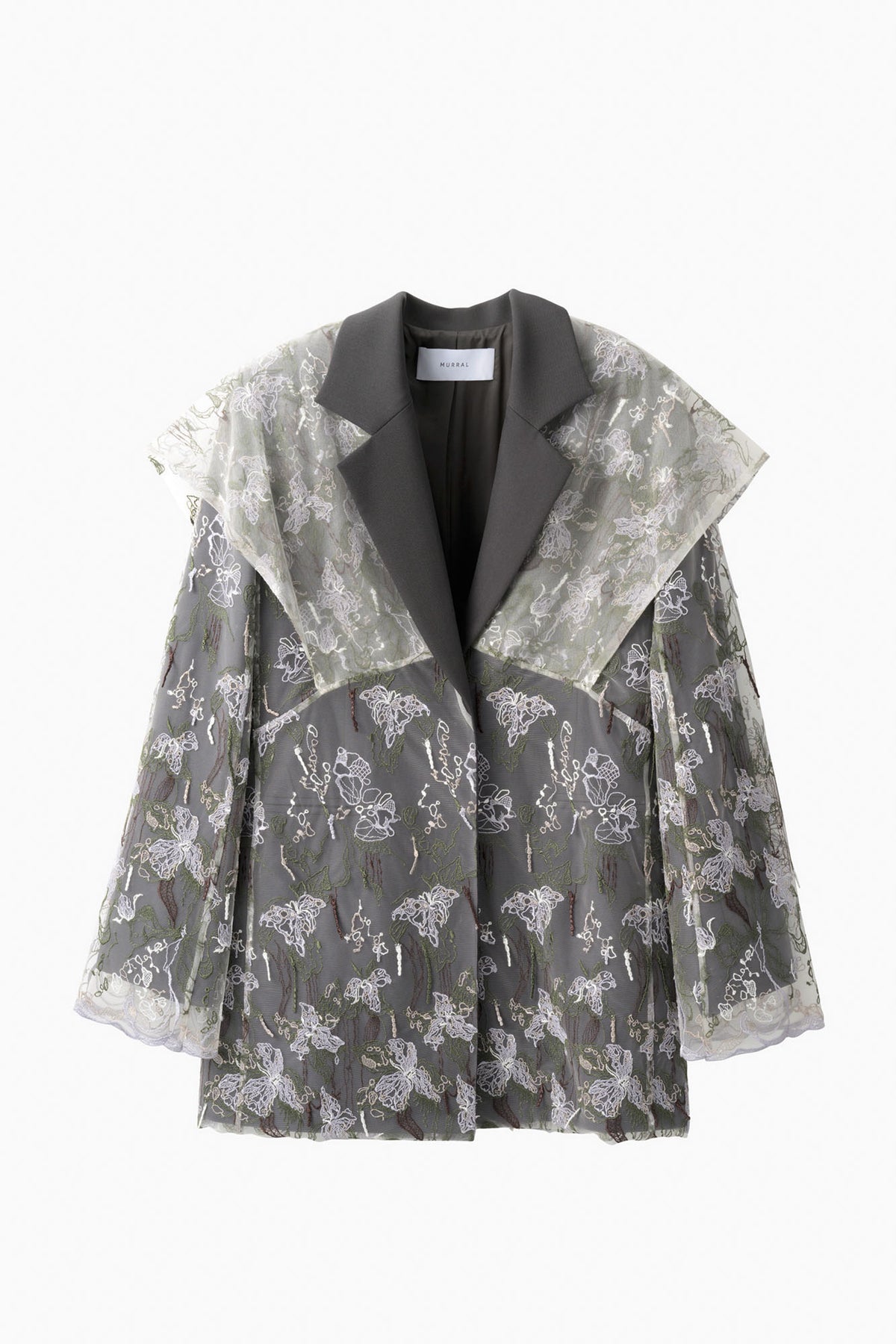 Tears flower lace jacket (Gray)