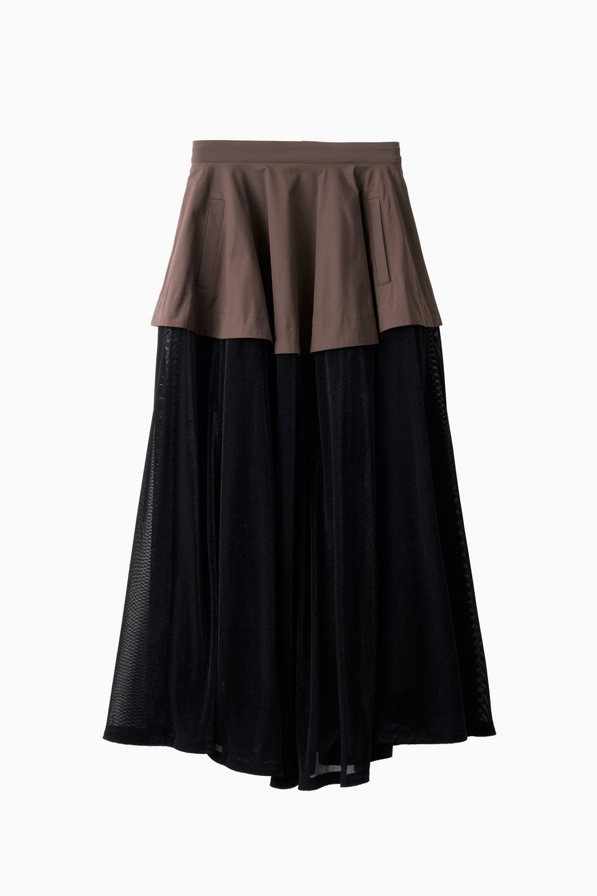 Military layered flare skirt (Black)