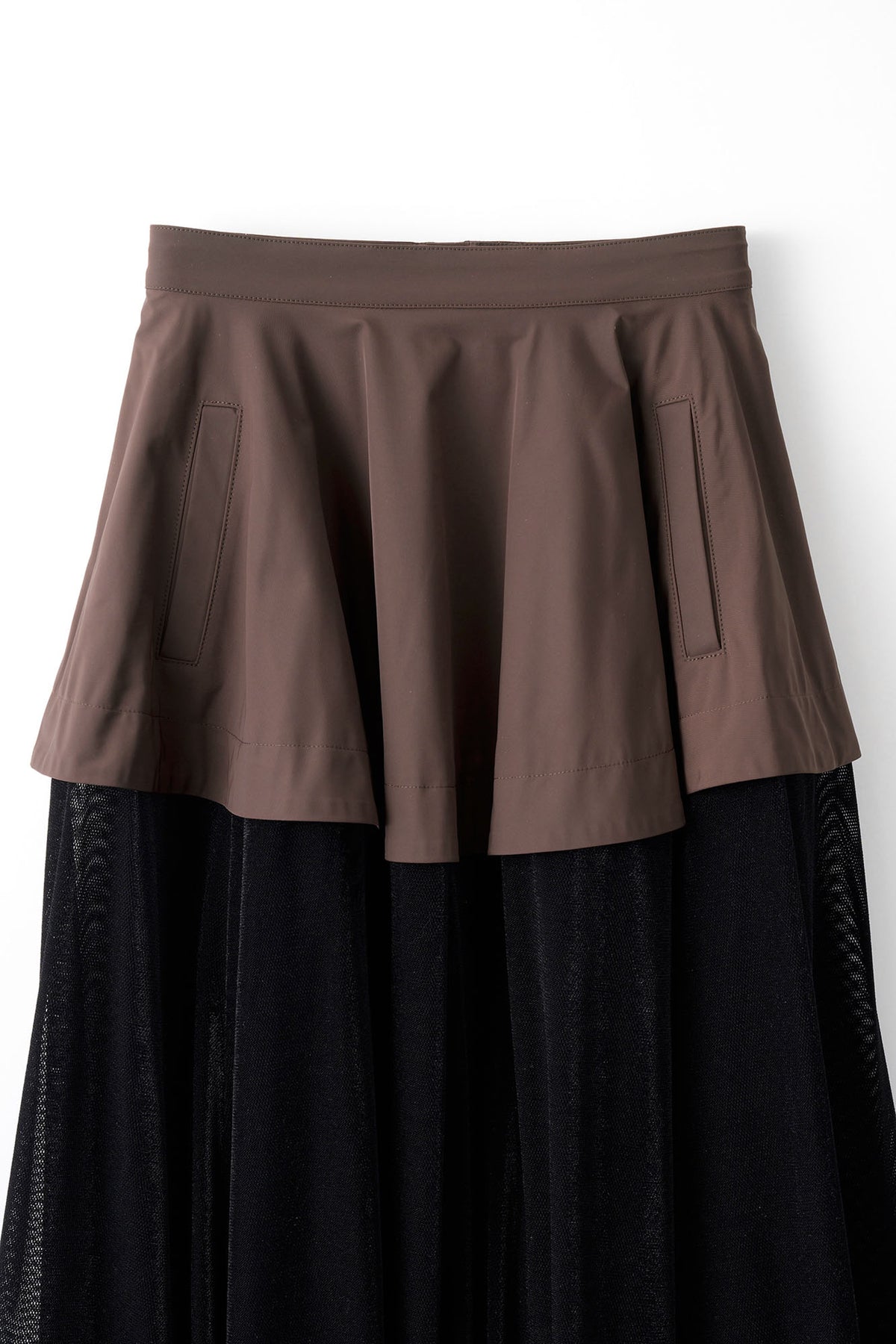 Military layered flare skirt (Black)
