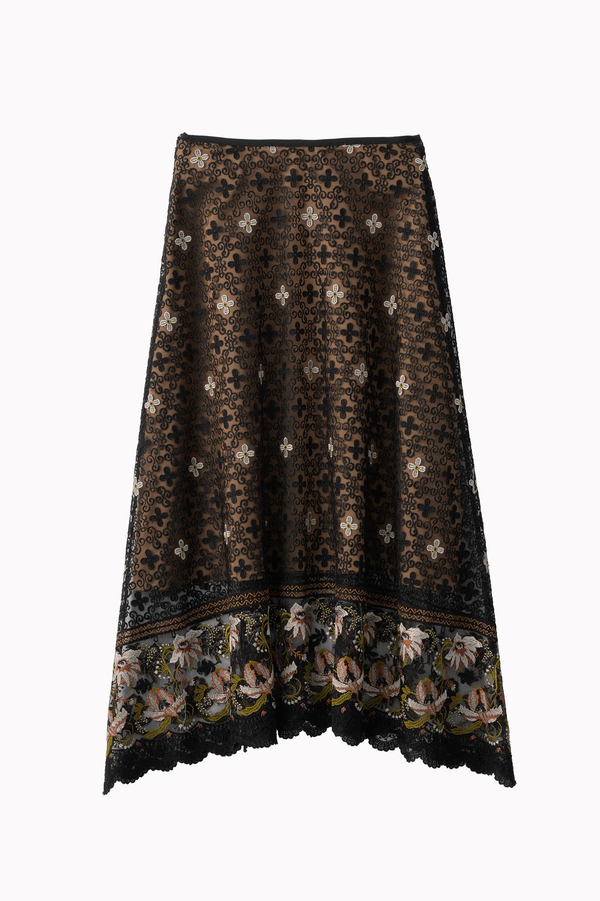 Everlasting embroidery lace skirt (Black)