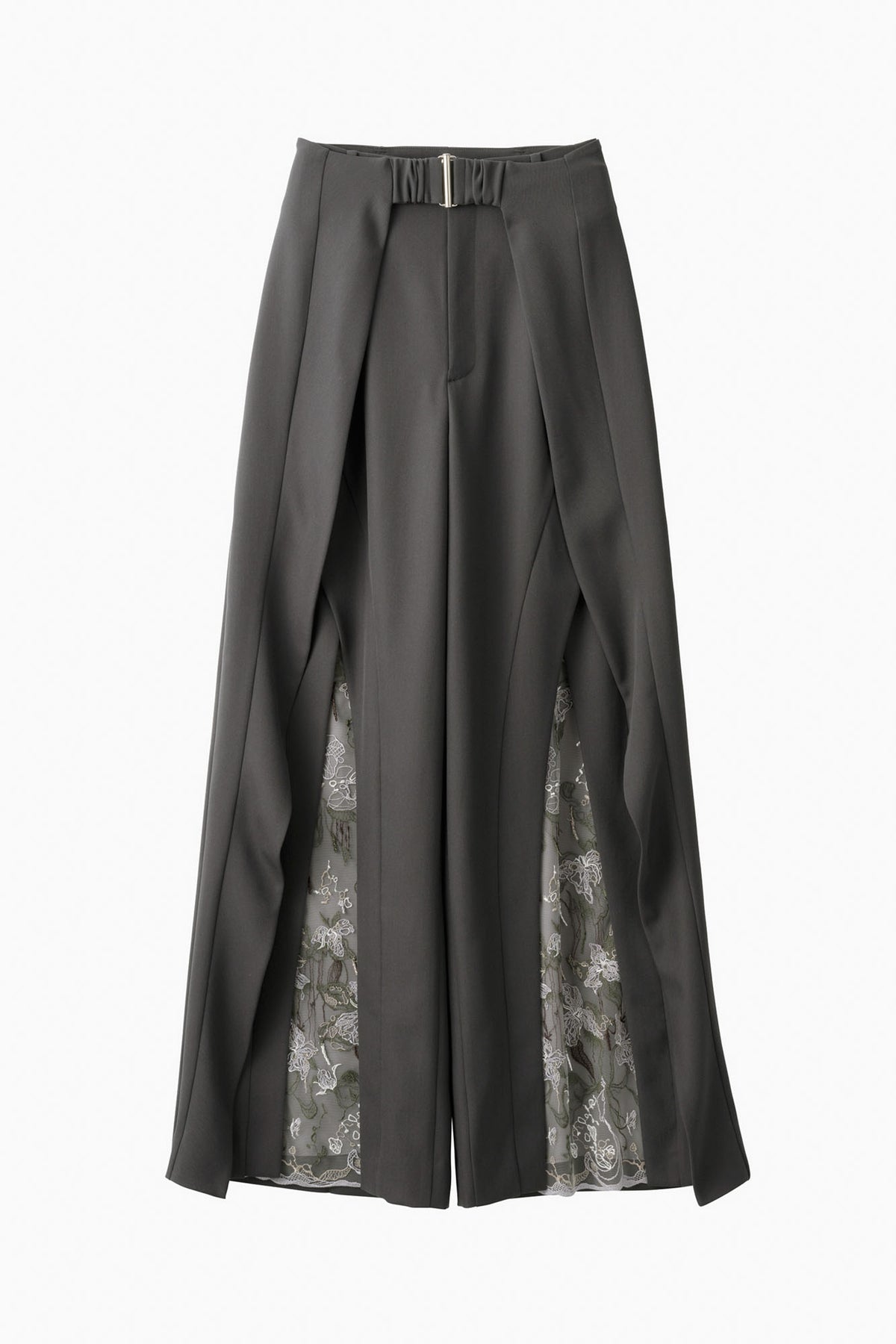 Tears flower lace slacks (Gray)