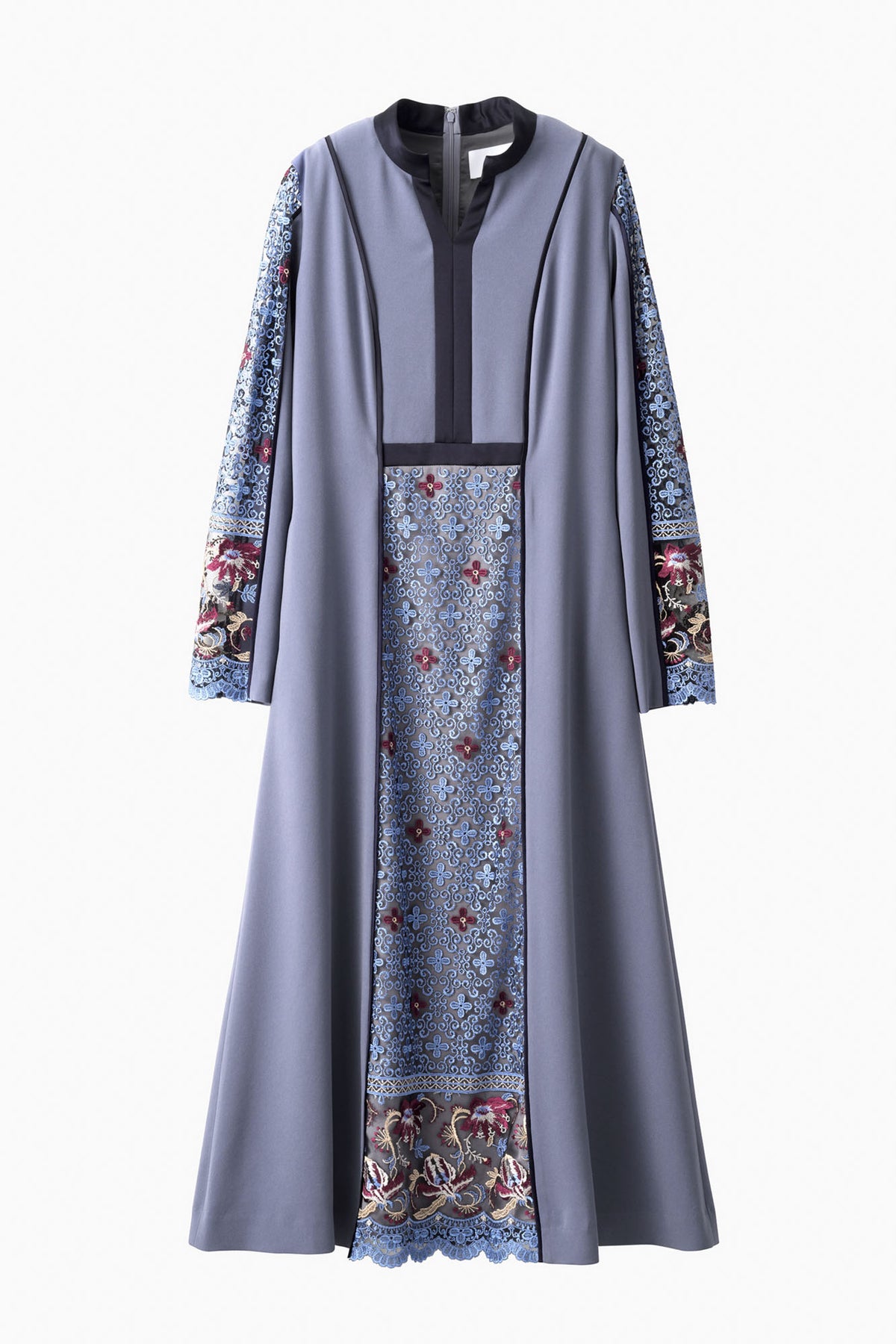 Framed flower lace dress (Blue)