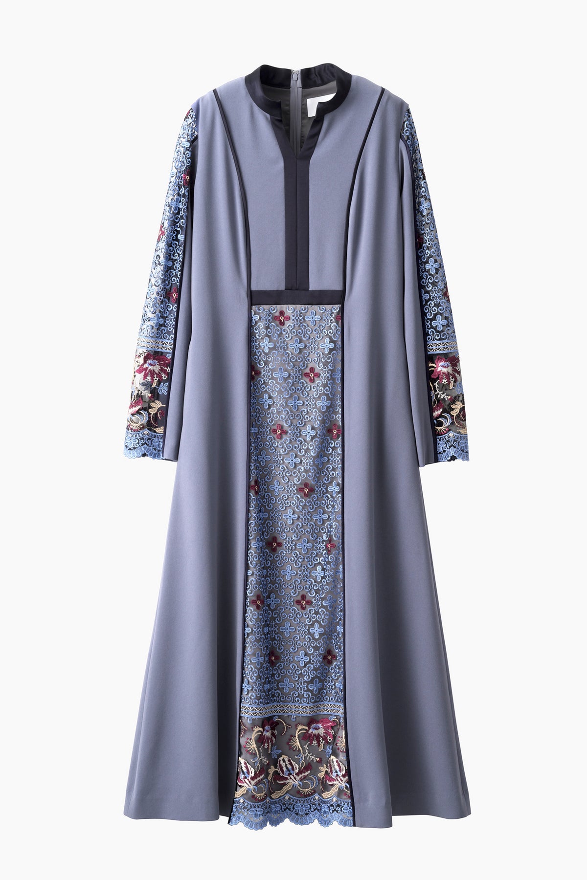 Framed flower lace dress (Blue)