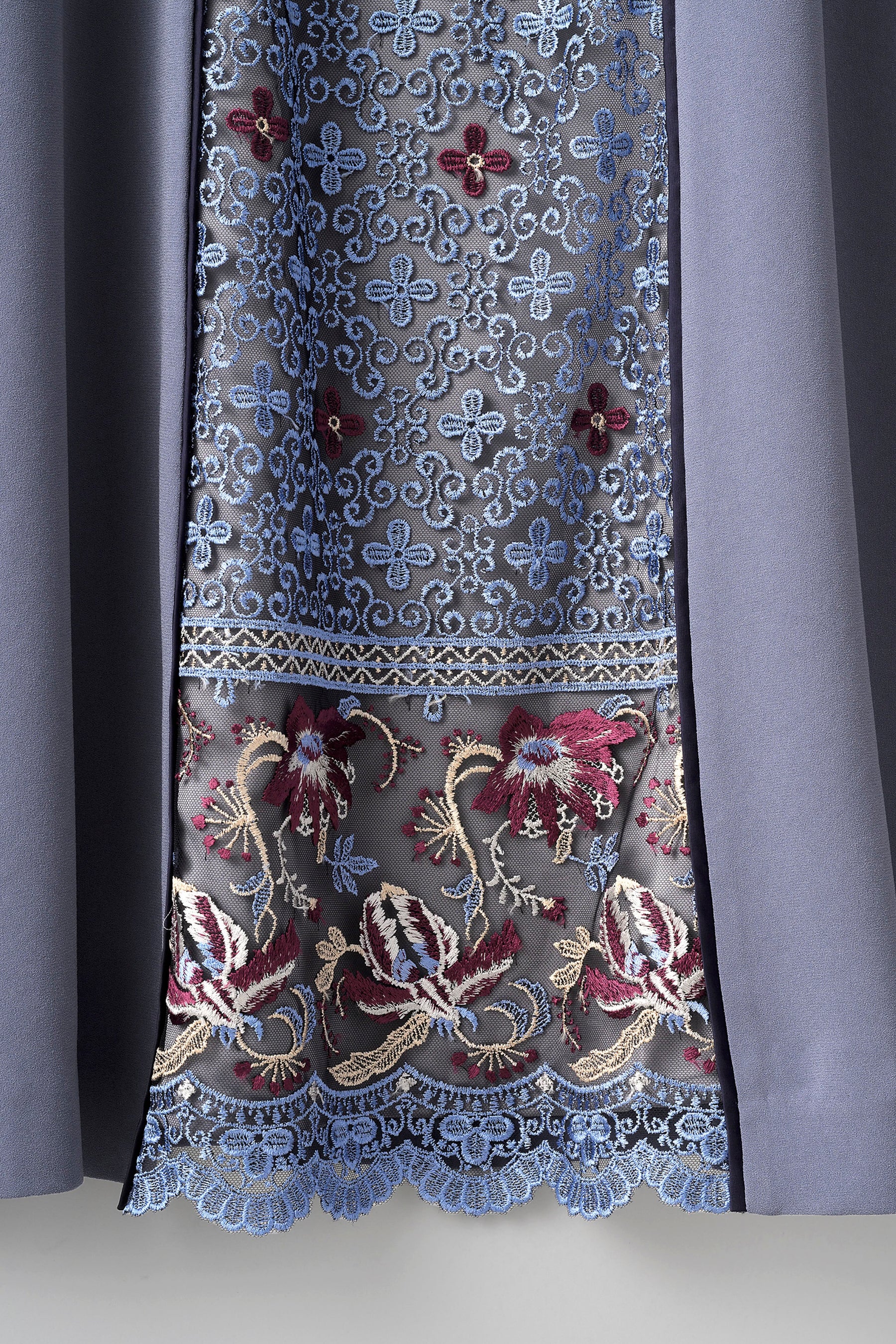 Framed flower lace dress (Blue)
