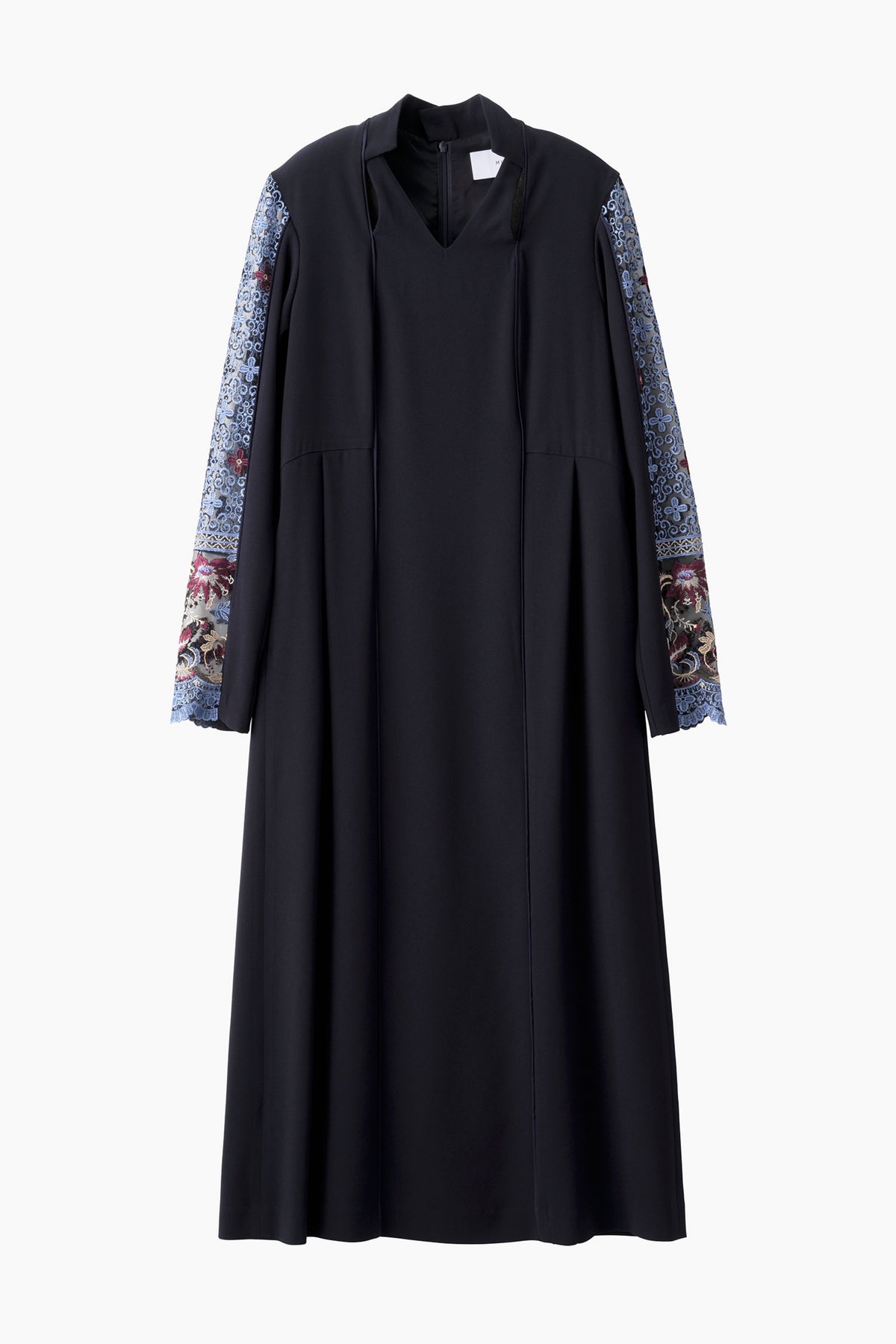 Petal collar lace dress (Navy)