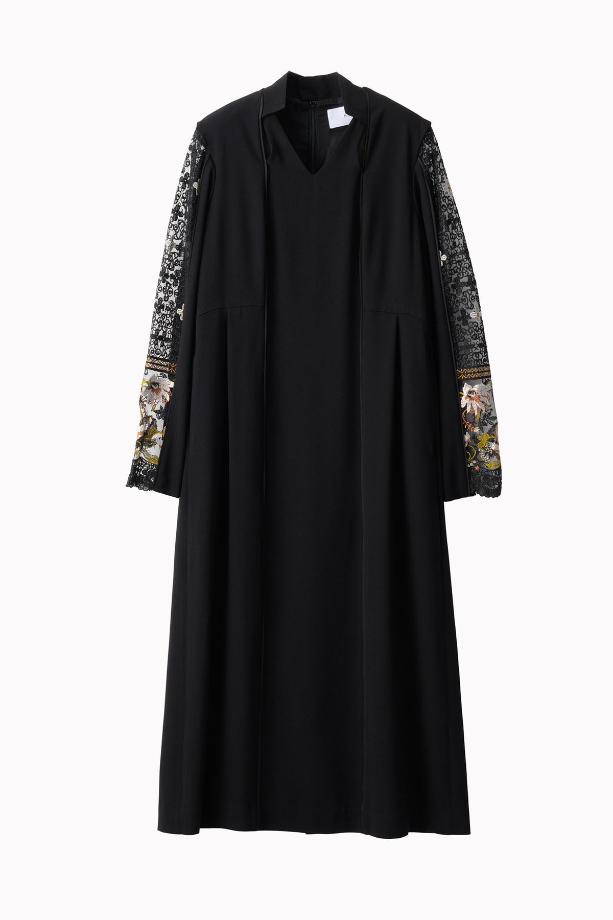 Petal collar lace dress (Black)