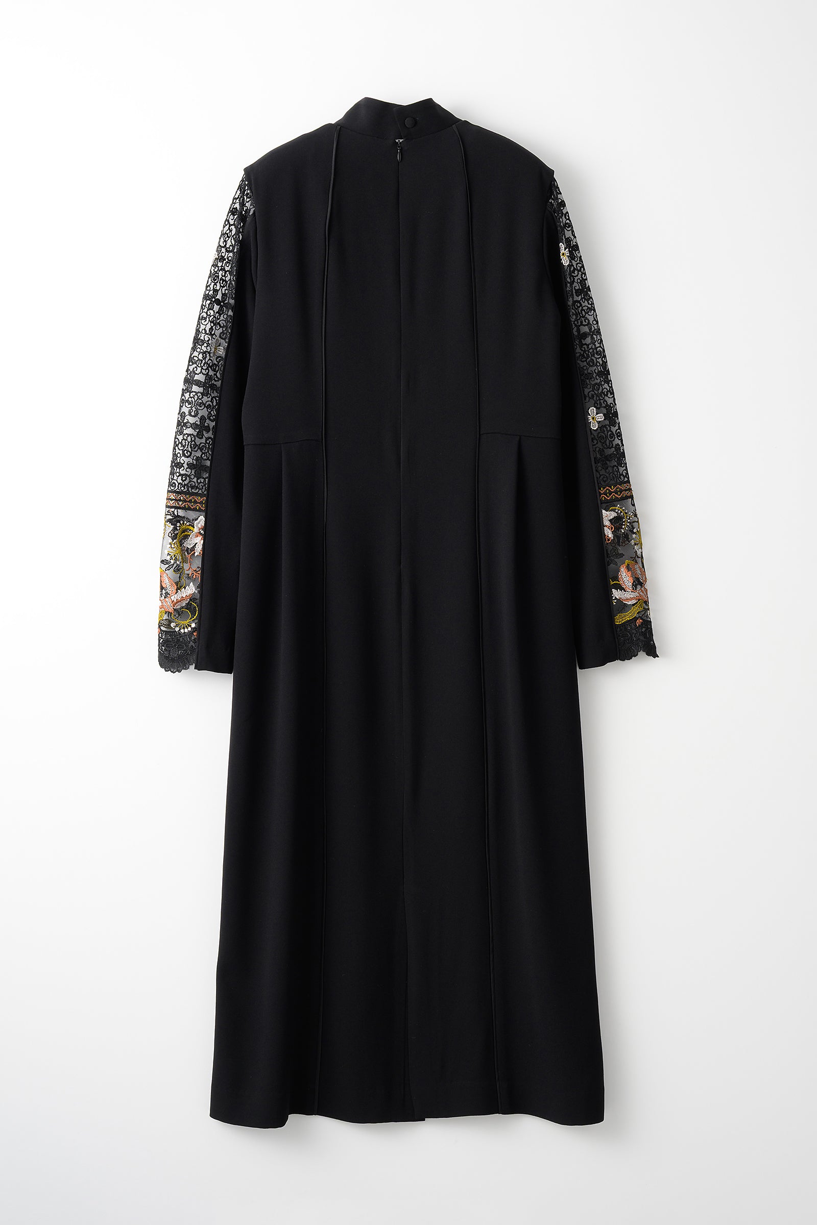 Petal collar lace dress (Black)