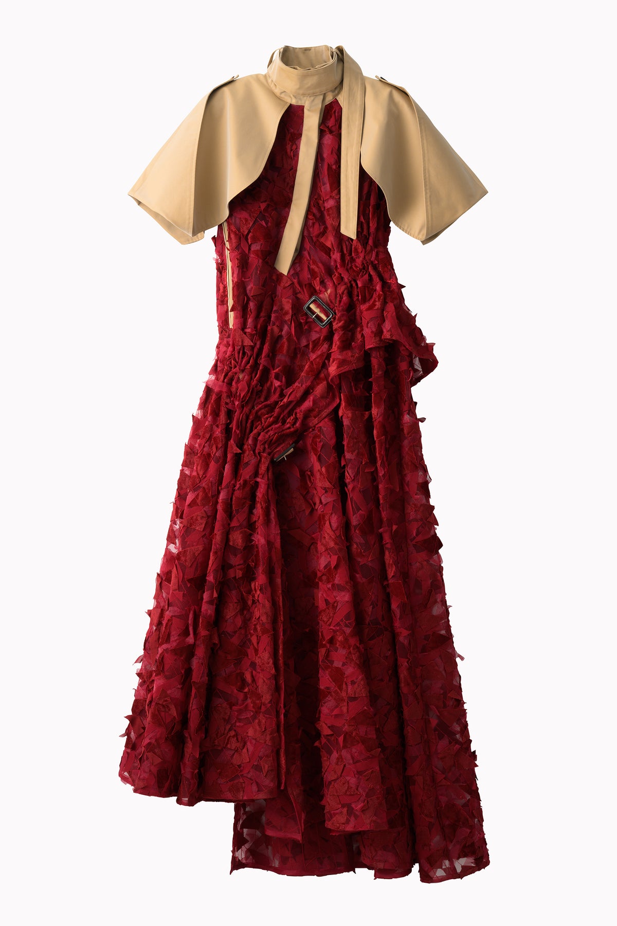 Petals carpet embroidered dress (Red)