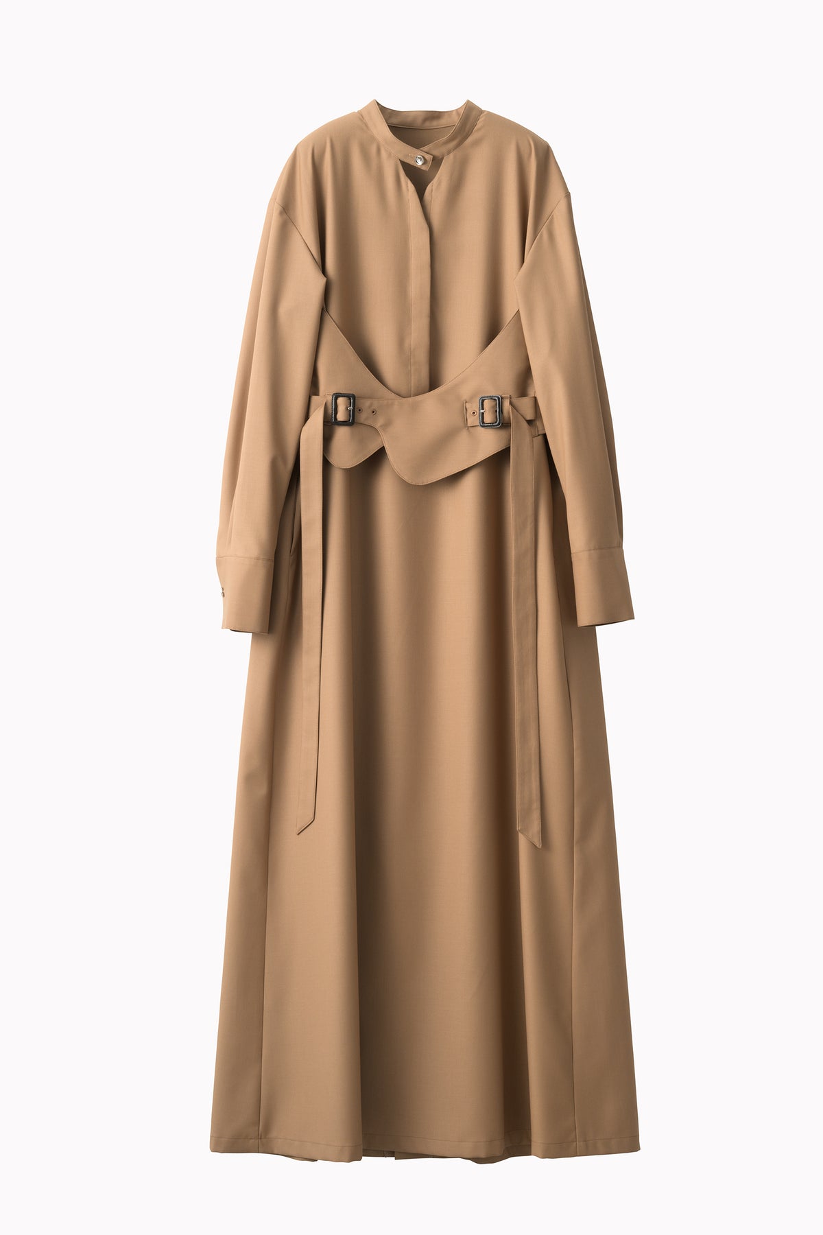 Cape belt dress (Beige)