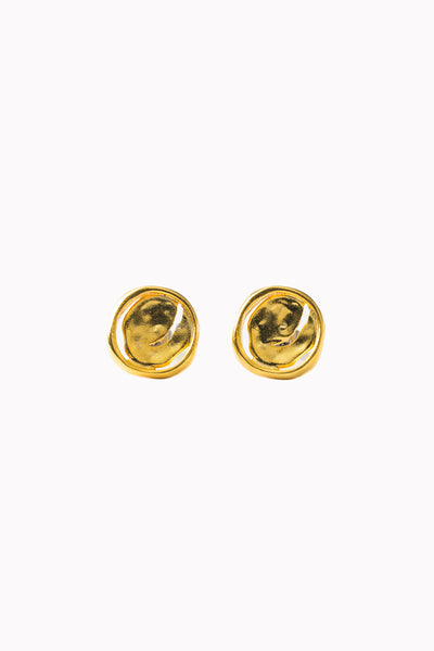 Crack button pierced earring (Gold)