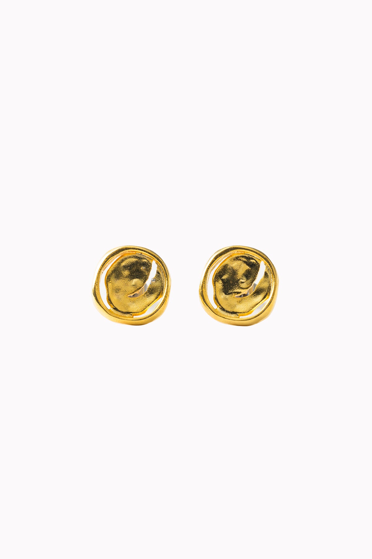 Crack button pierced earring (Gold)