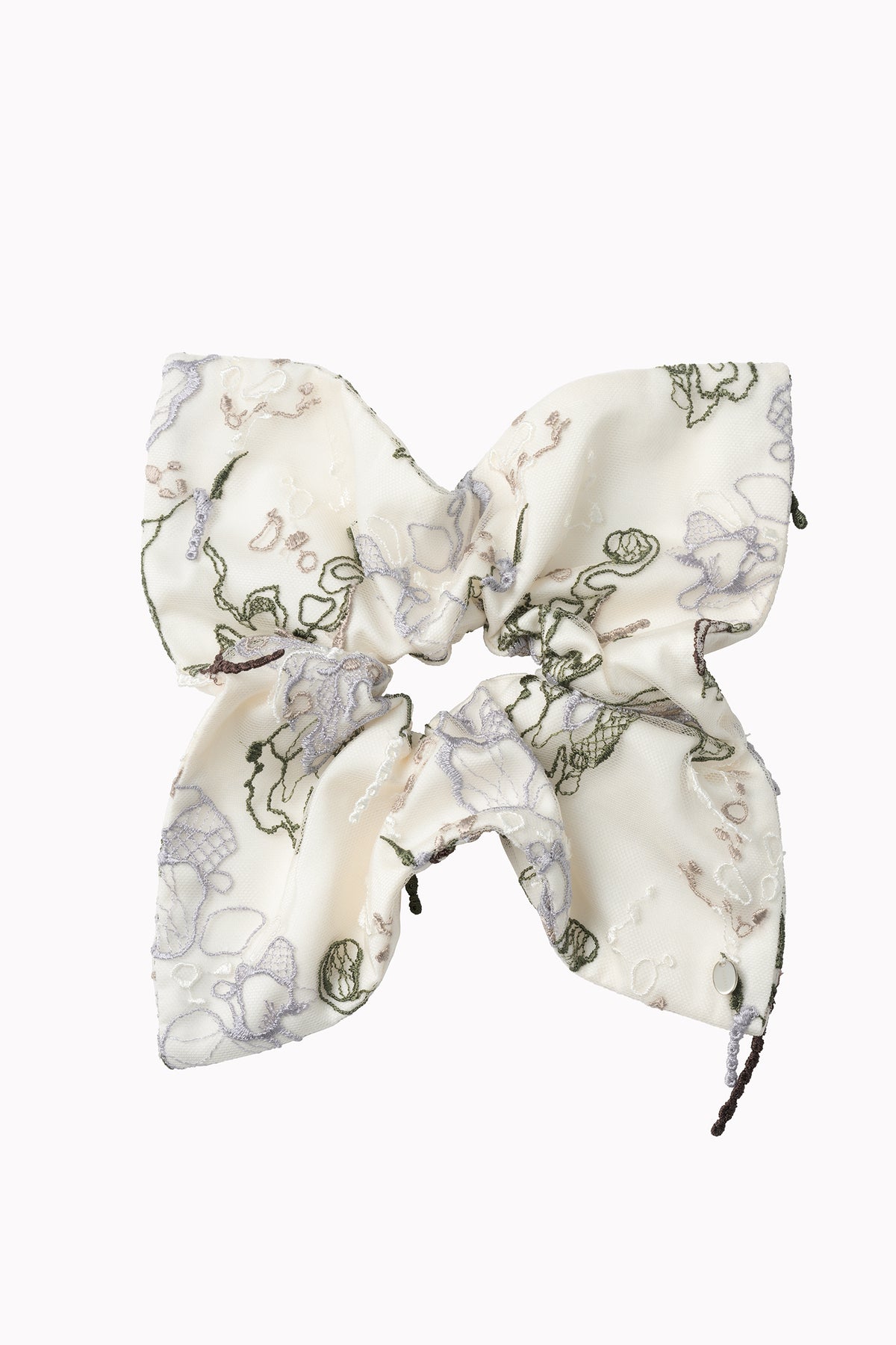 Tears flower lace scrunchie (White)