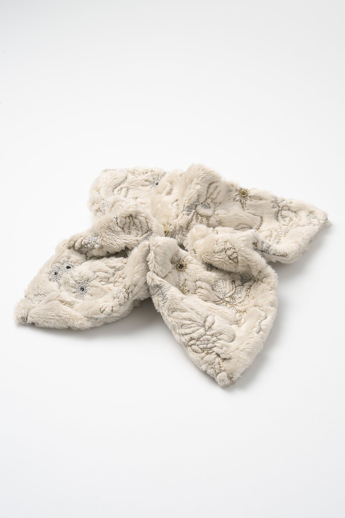 Camouflage embroidered scrunchie (Ivory)