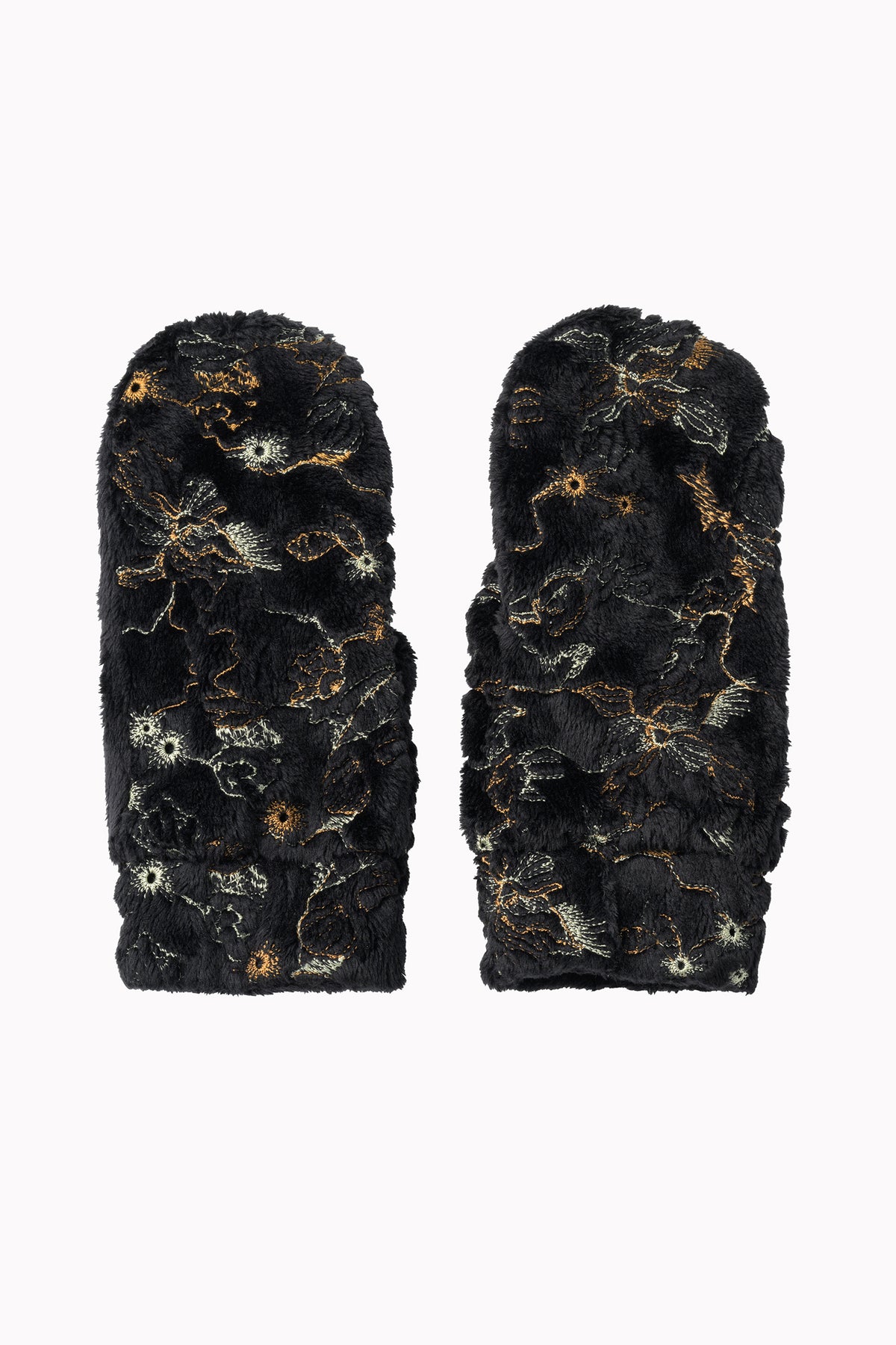 Camouflage embroidered mittens (Black)