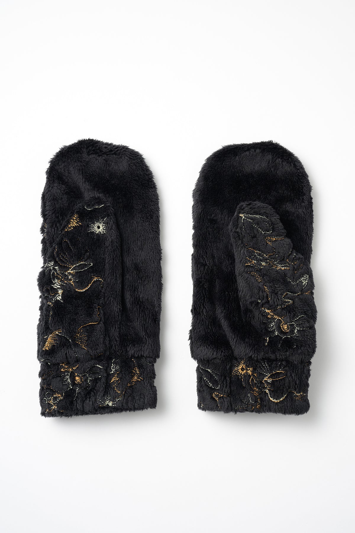 Camouflage embroidered mittens (Black)