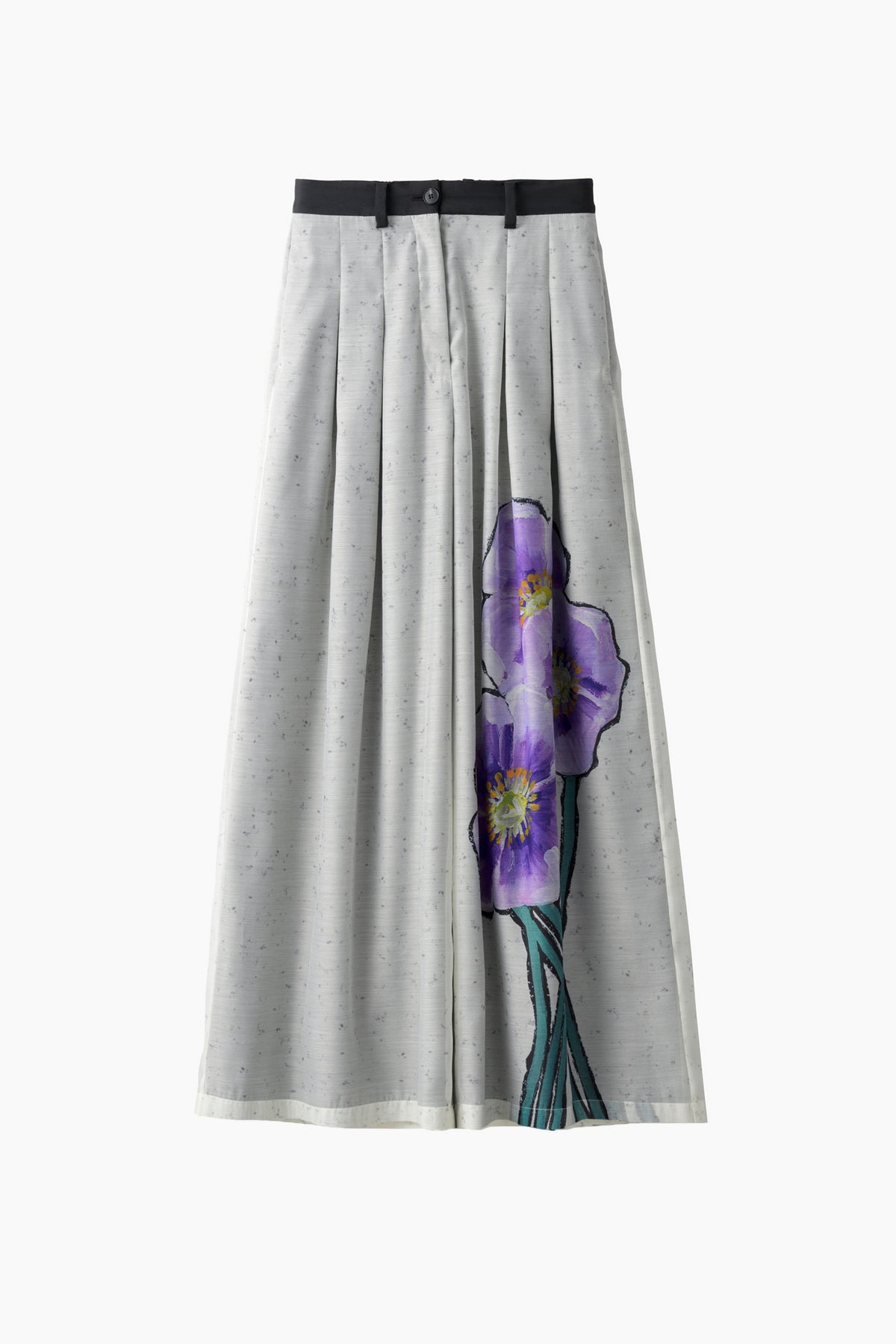 "Poppy" drawing wide slacks (Ivory)