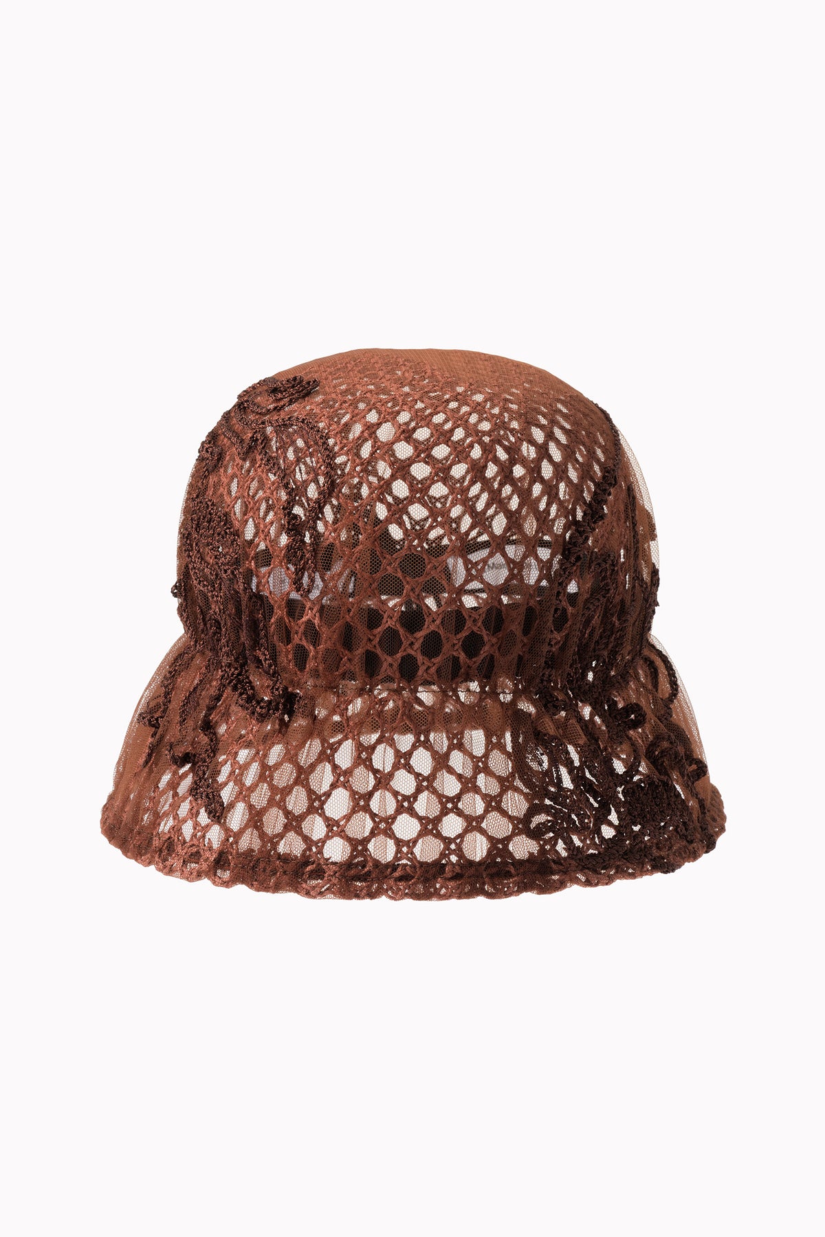 "Sea pea" Embroidered hat (Brown)
