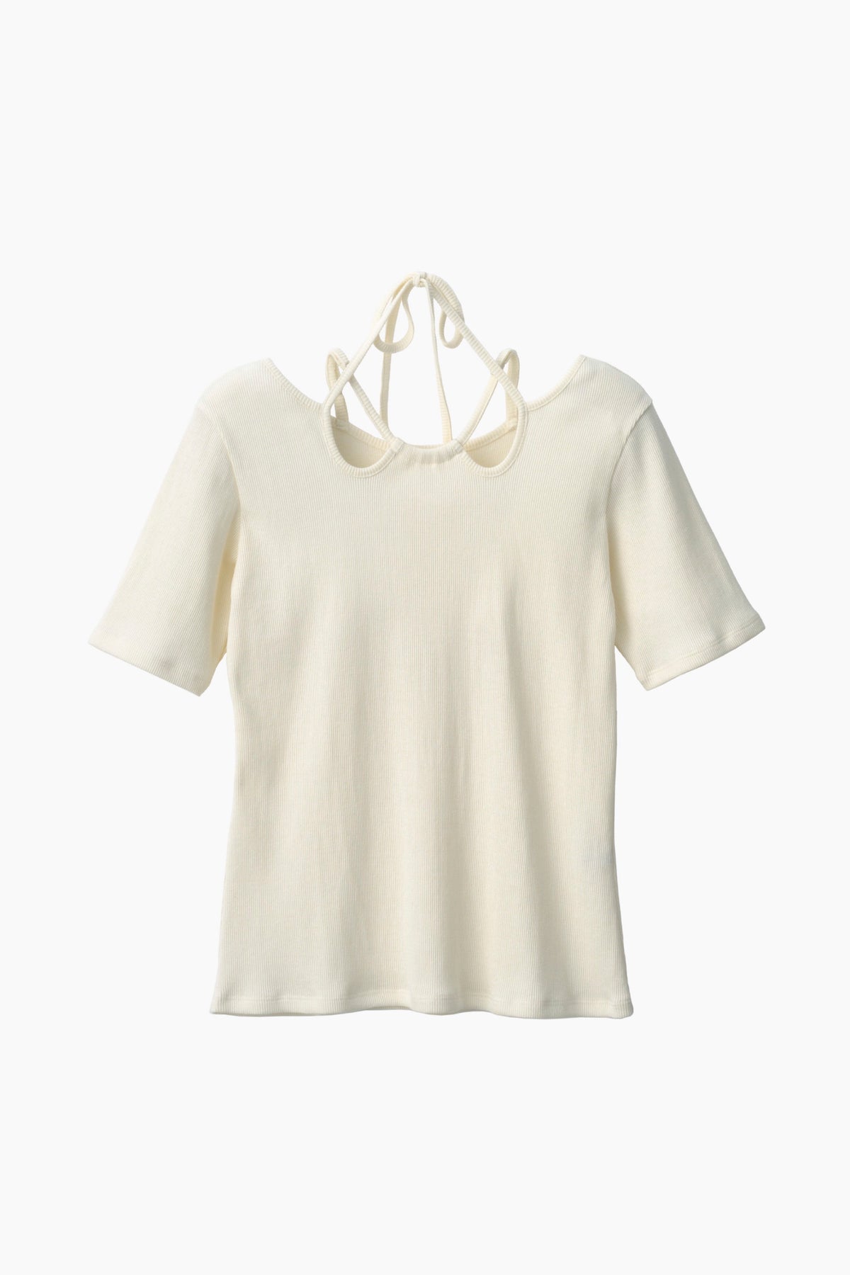 Glitter ivy halfsleeve tops (White)