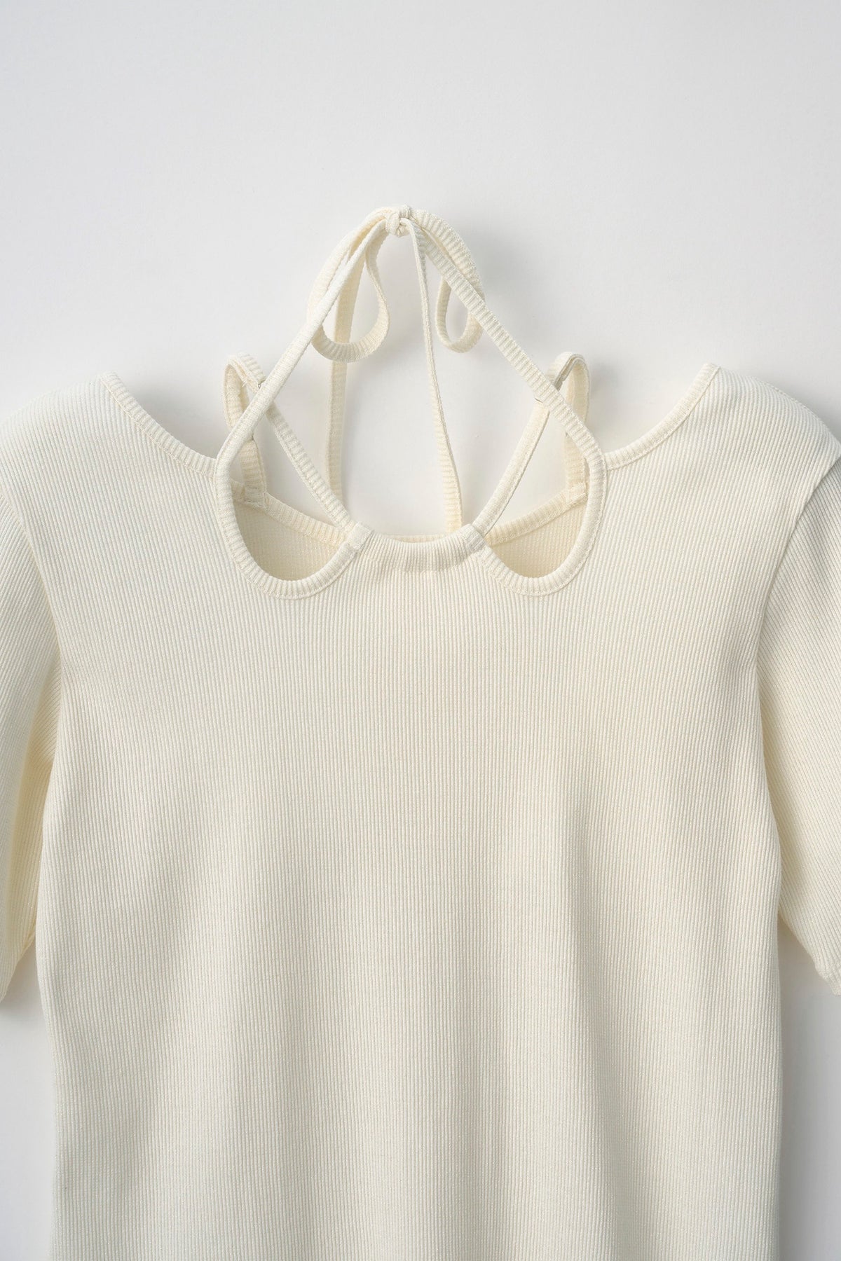 Glitter ivy halfsleeve tops (White)