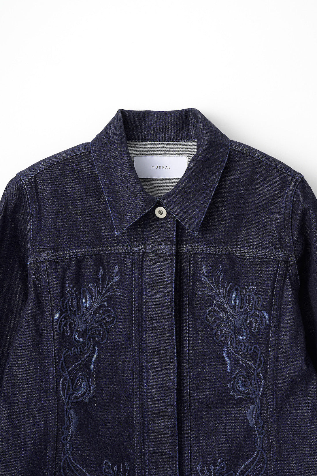 Nerine embroidered denim jacket (Indigo)